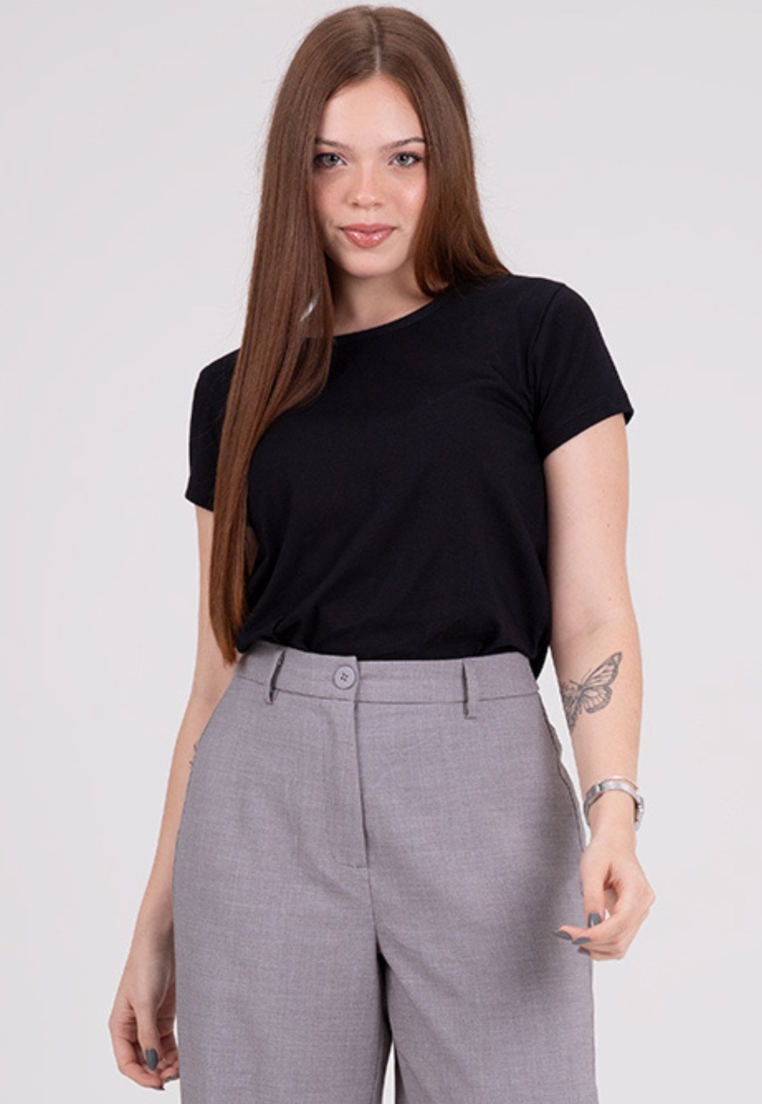 Camiseta Feminina Adulto Básica Preto