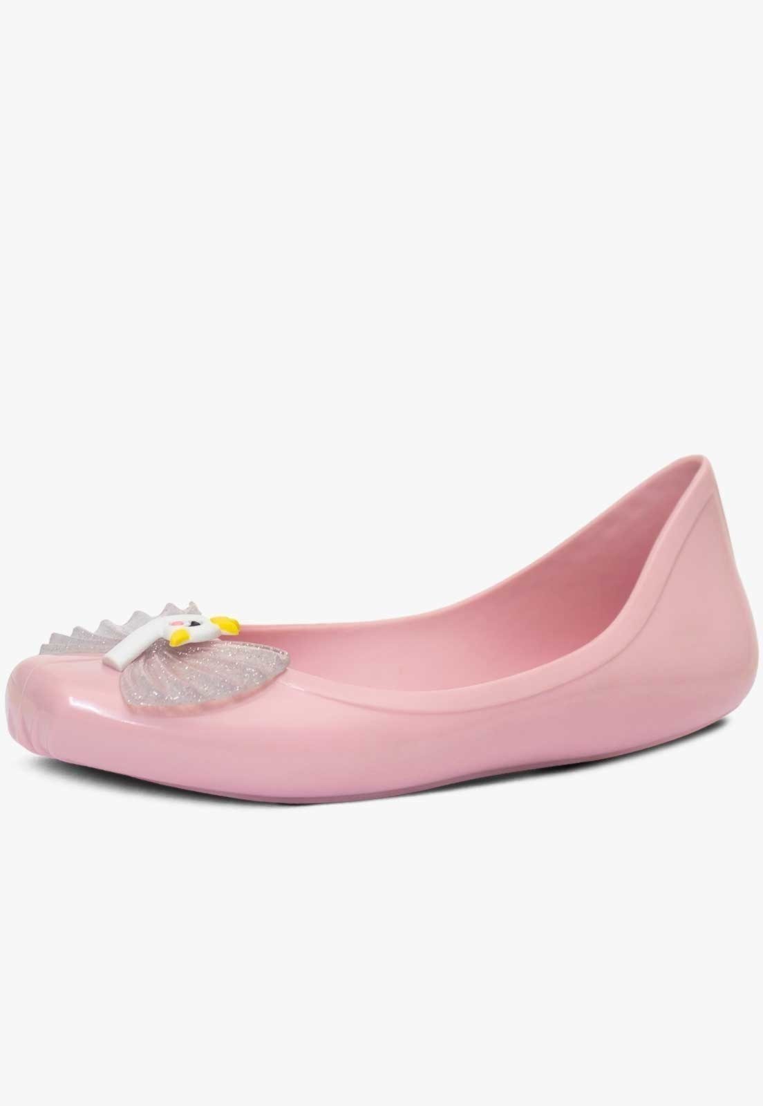 Infantil – Sapatilha Feminina Pópidi Laço Cisne Rosa