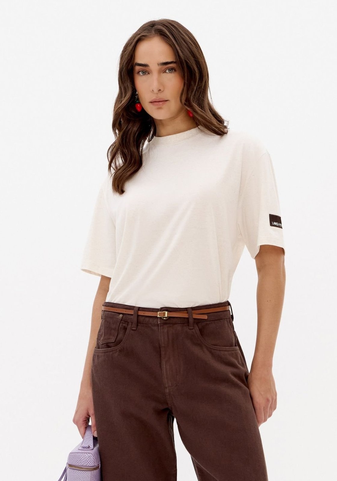 T-Shirt Oversized Com Linho Lança Perfume