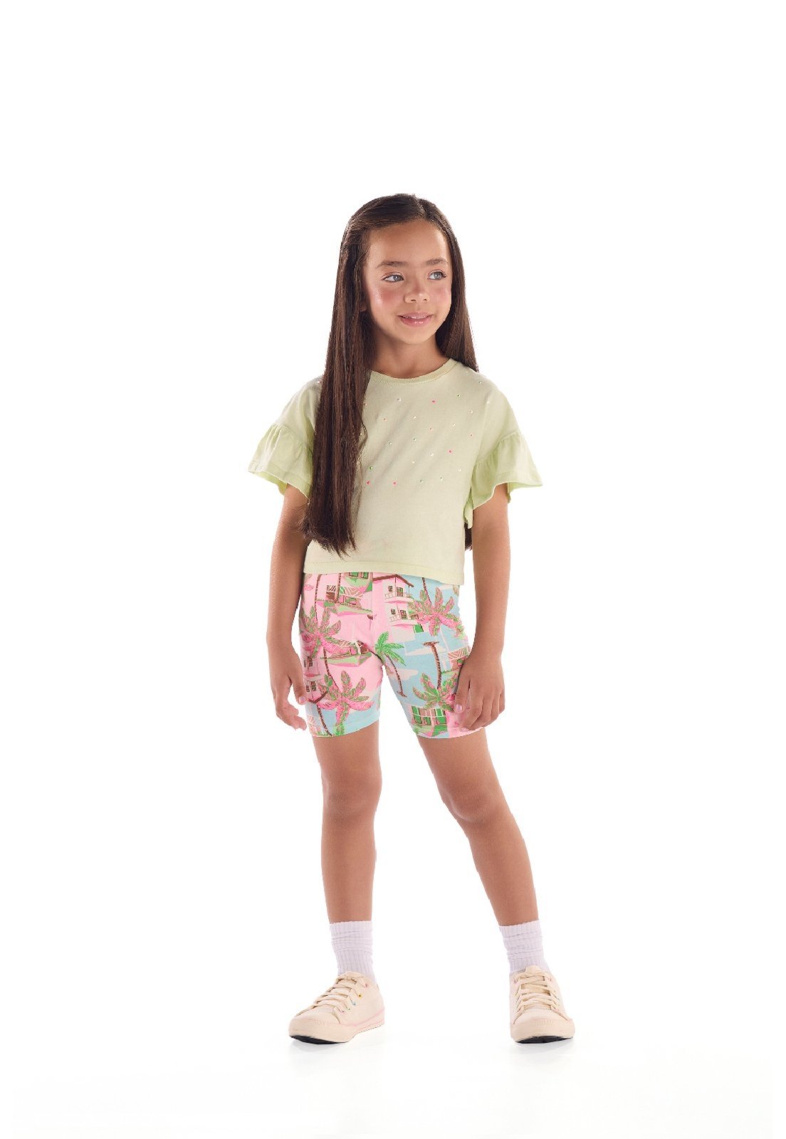 Vista 3 Infantil - Bermuda Ciclista em Cotton Quimby laranja Quimby laranja