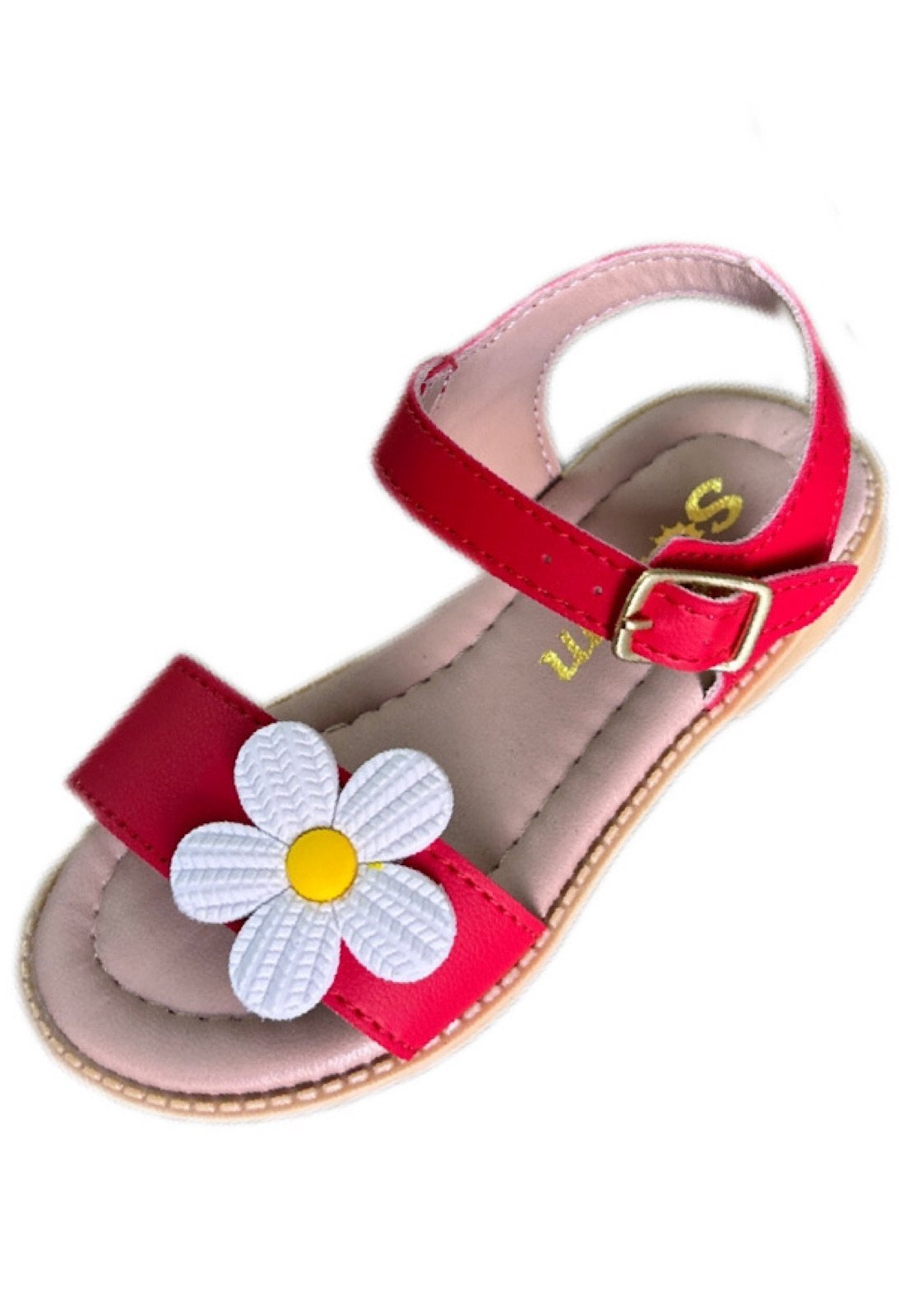 Infantil – Sandália menina infanil Solzim margarida Vermelha