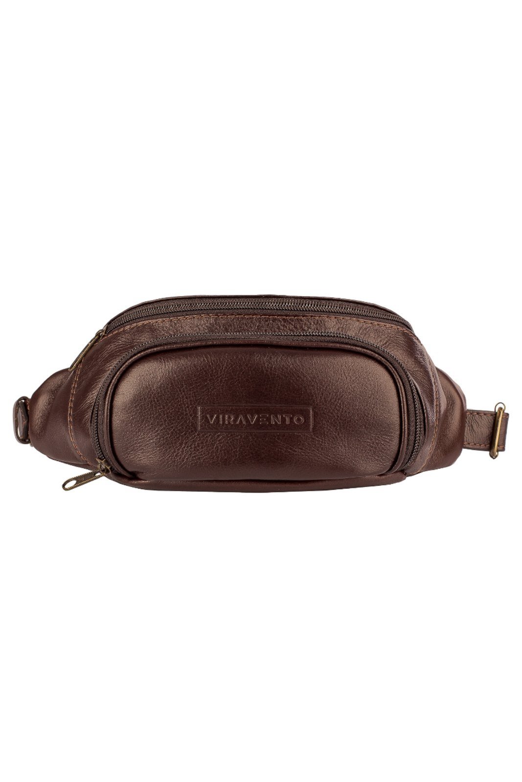 Vista 2 Pochete masculina de couro Igor Vira Vento café Vira Vento café