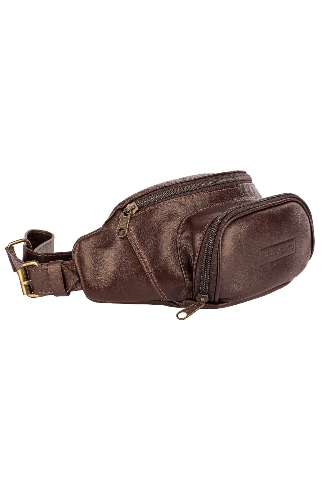 Vista 3 Pochete masculina de couro Igor Vira Vento café Vira Vento café