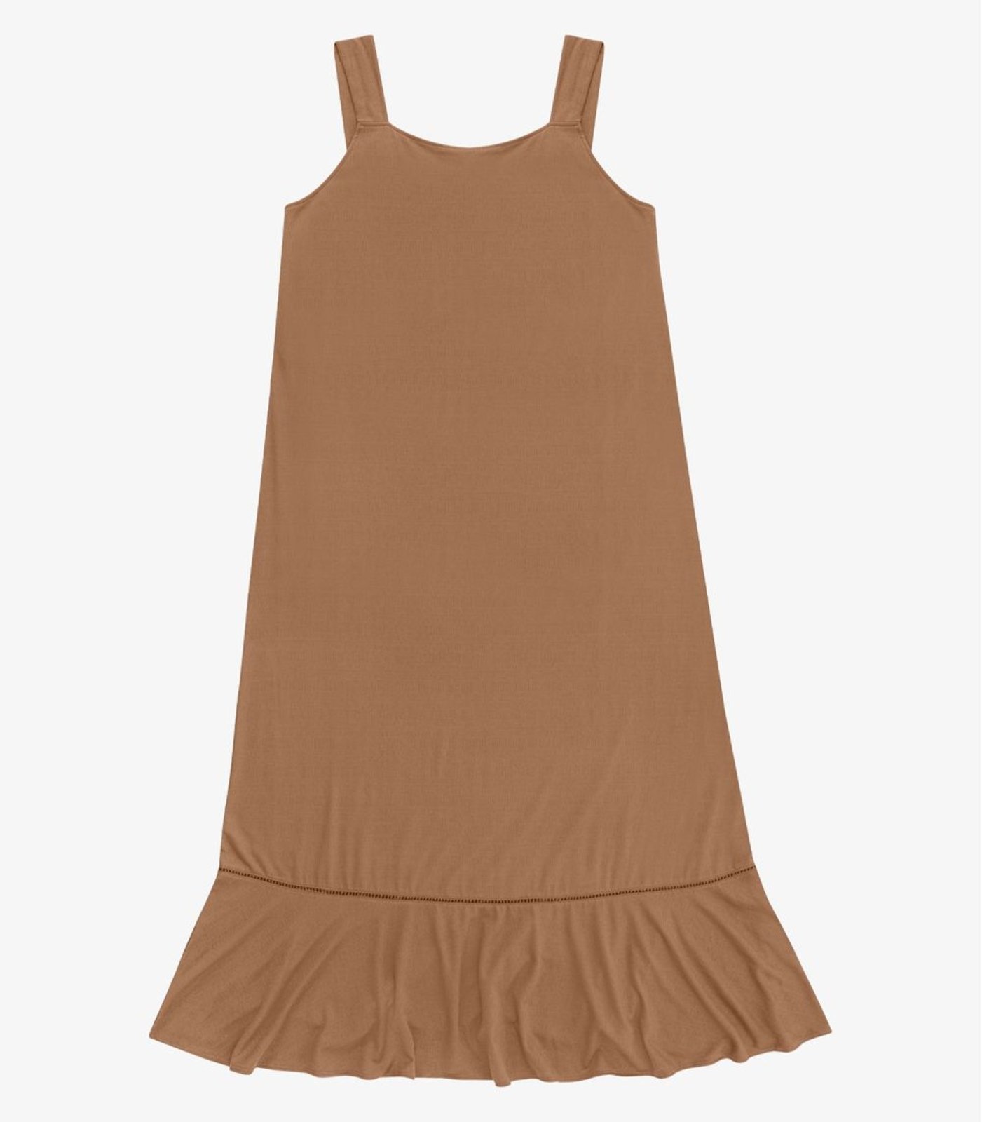 Vestido Feminino Super Midi Viscose Secret Glam Marrom