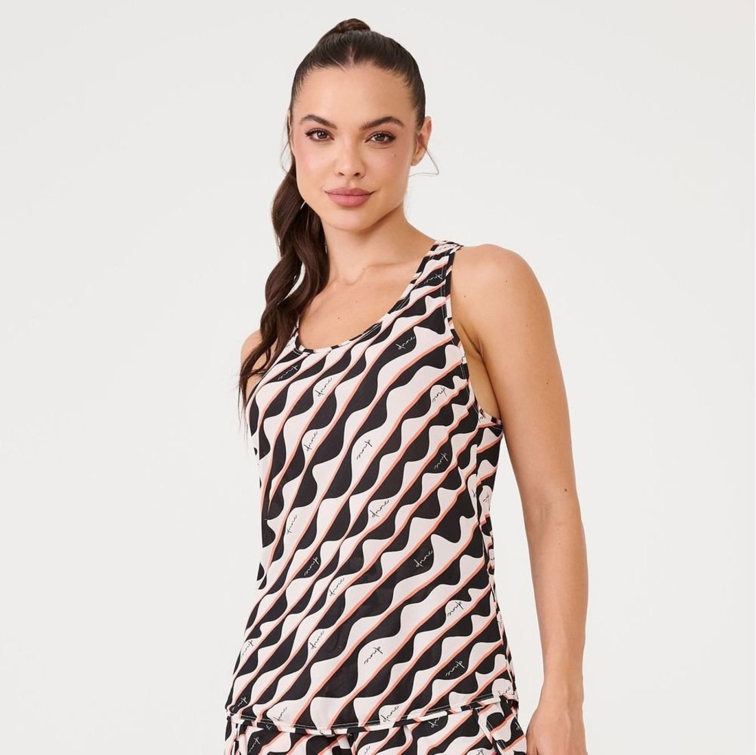 Vista 2 Regata Decote Costas Estampa Mirage Poliamida Soft Donna Carioca estampado Donna Carioca estampado