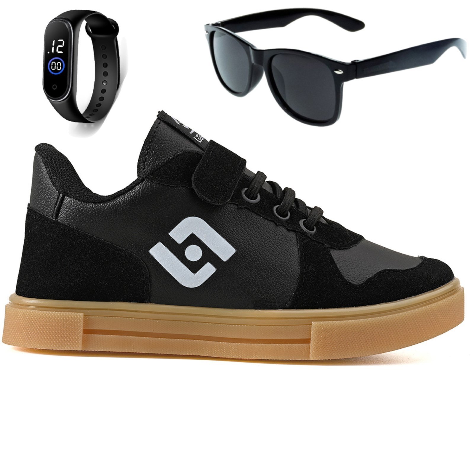 Infantil – Tenis Casual Sapatenis Homem Mulher Street Calce Facil + Oculos Relogio