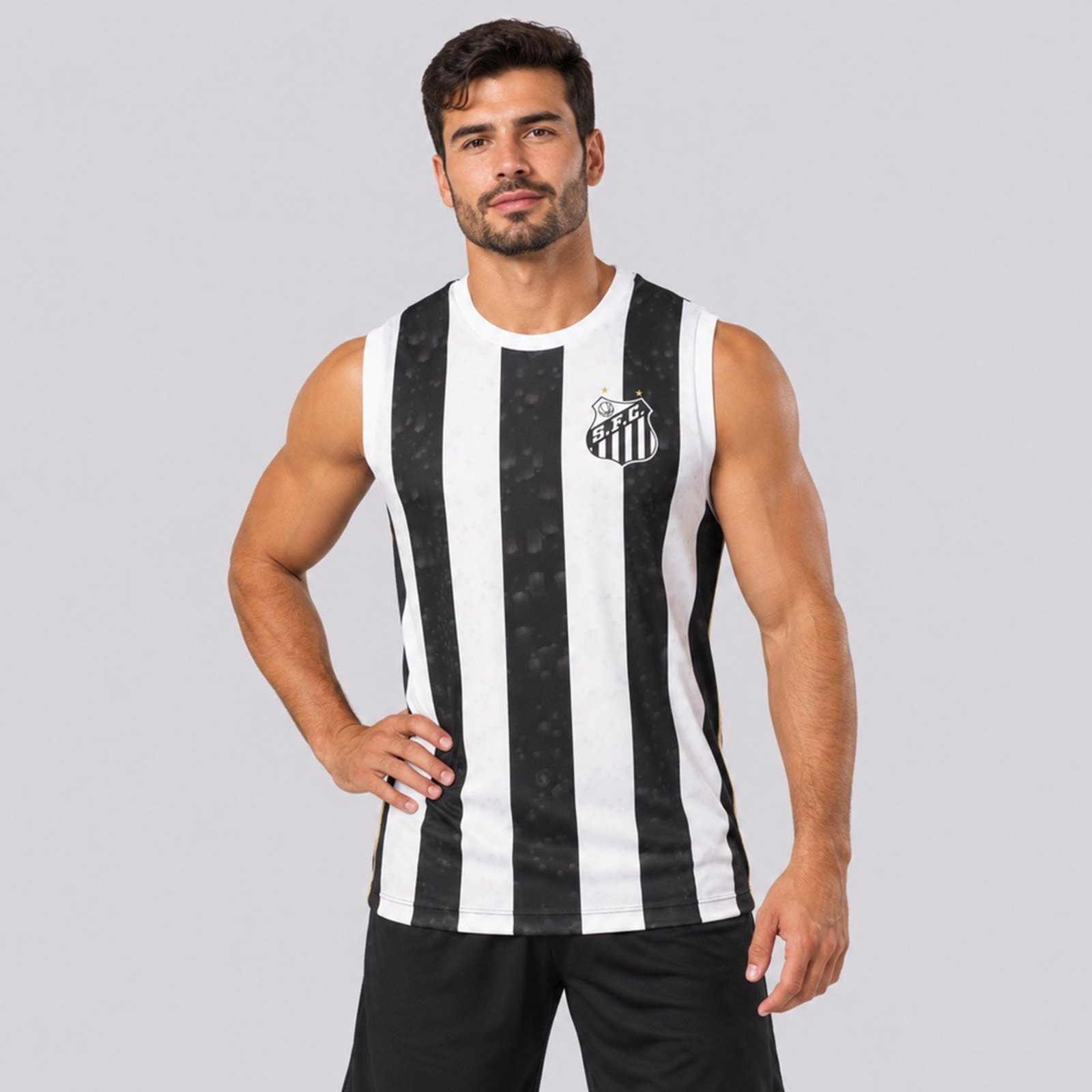 Regata Santos Vivaz Preta e Branca