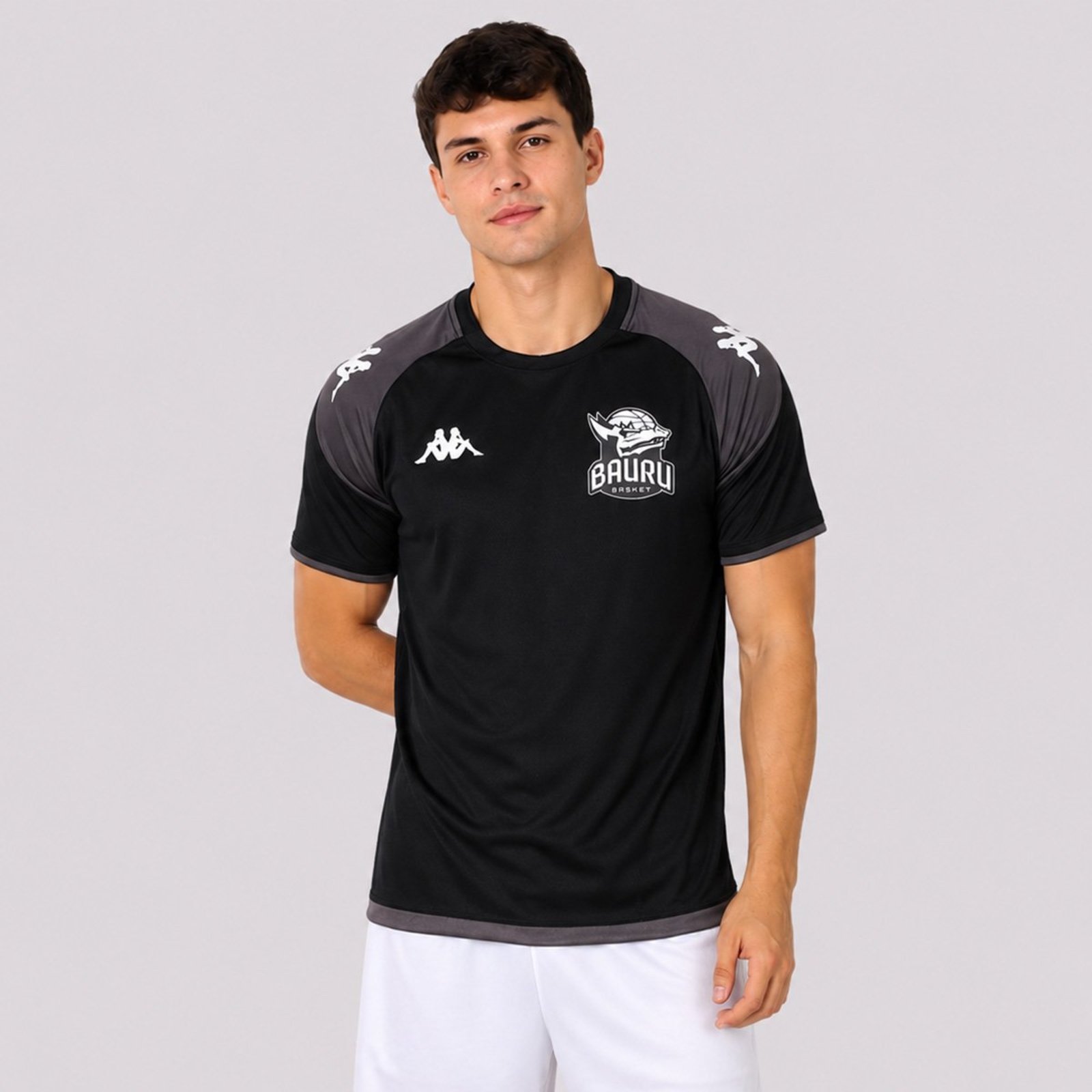Camiseta Kappa Bauru Treino 2026 Basquete Preta