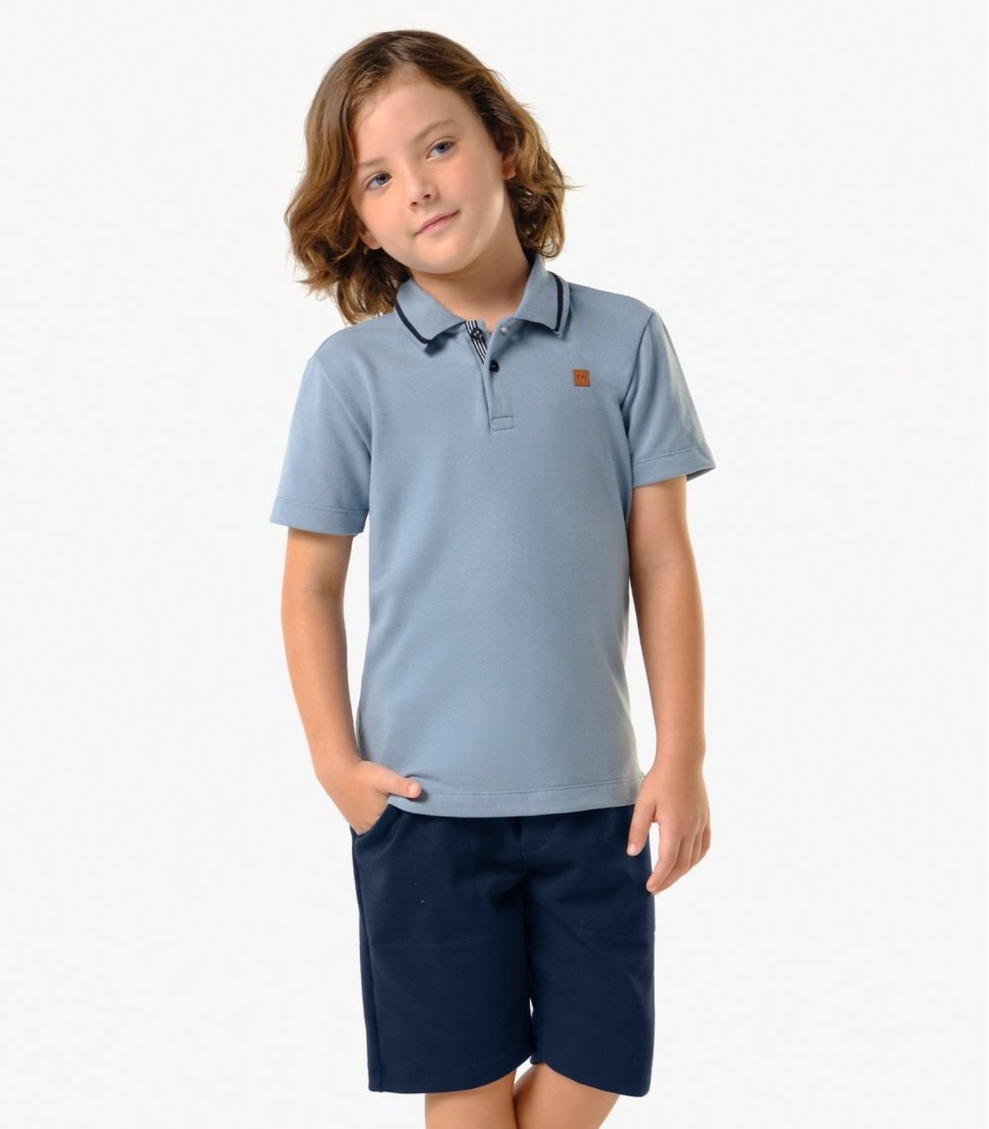 Infantil - Conjunto Polo Com Bermuda Trick Nick Azul