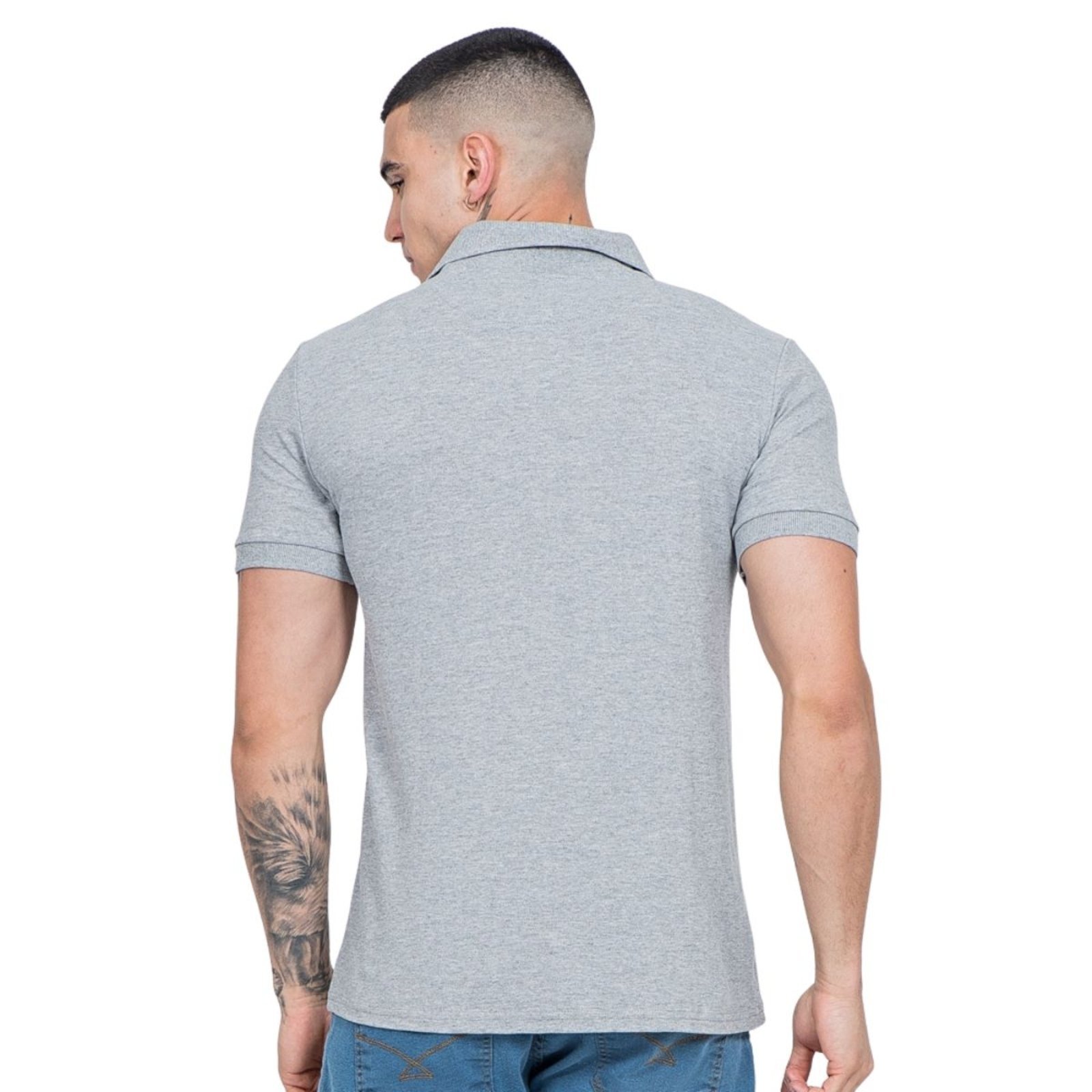 Vista 2 Camisa Polo Masculina Básica Industrie Piquet no Estilo Tommy Bordado Itália bege Industrie bege