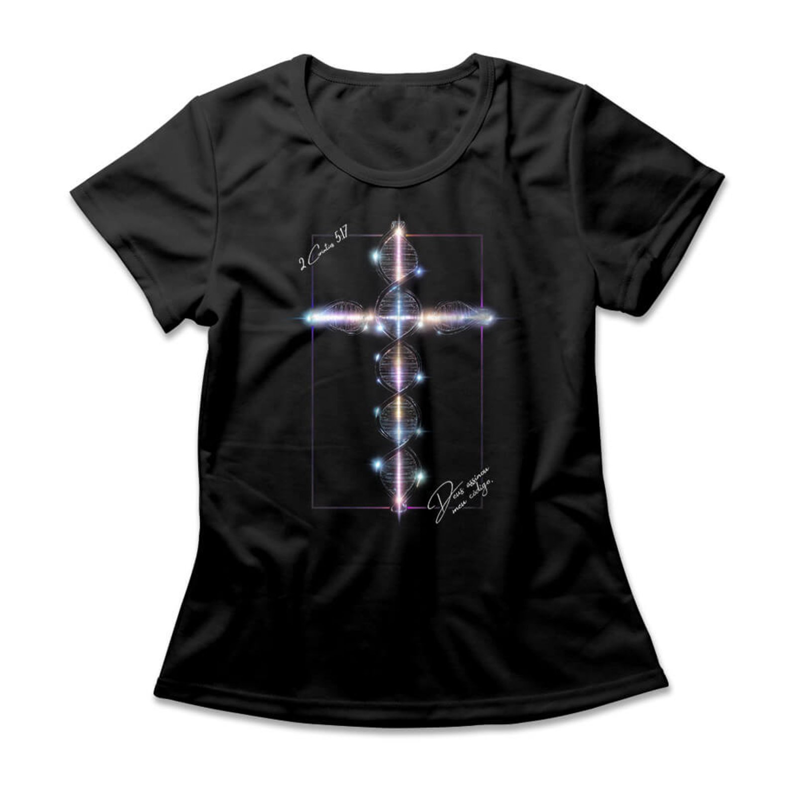 Camiseta Feminina Nova Criatura – Preto – Casual – Studio Geek
