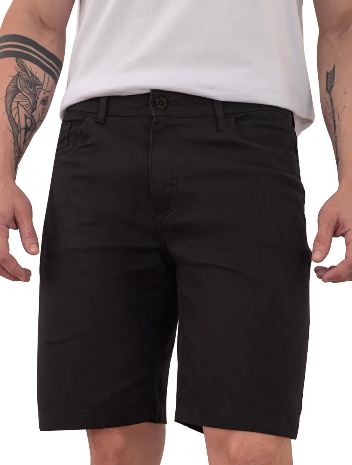 Bermuda King & Joe Jeans Masculina Slim Black Preta