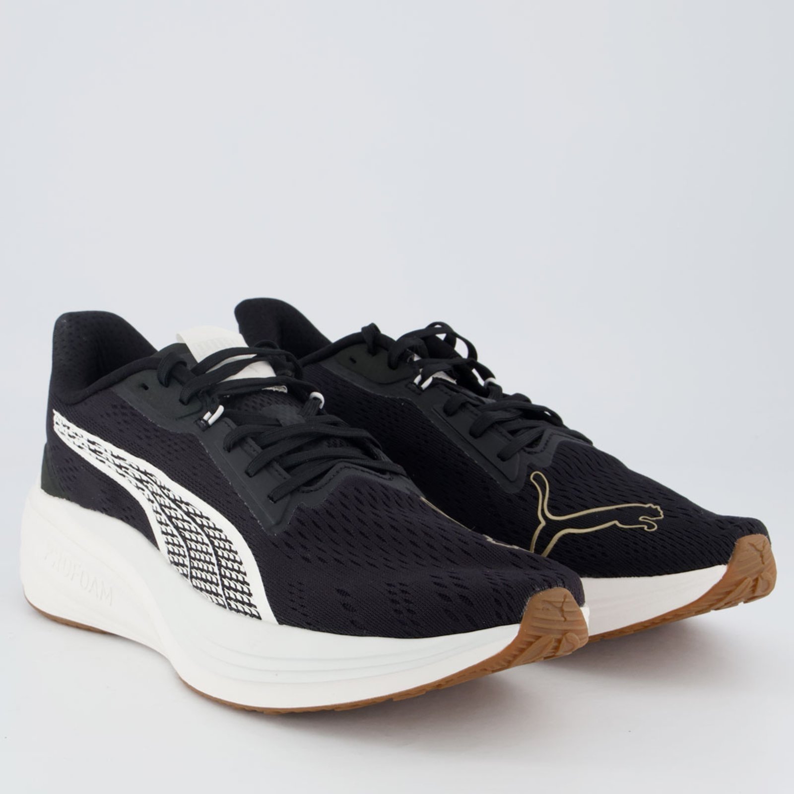 Vista 3 Tênis Puma Darter Pro Archive e Branco preto Puma preto
