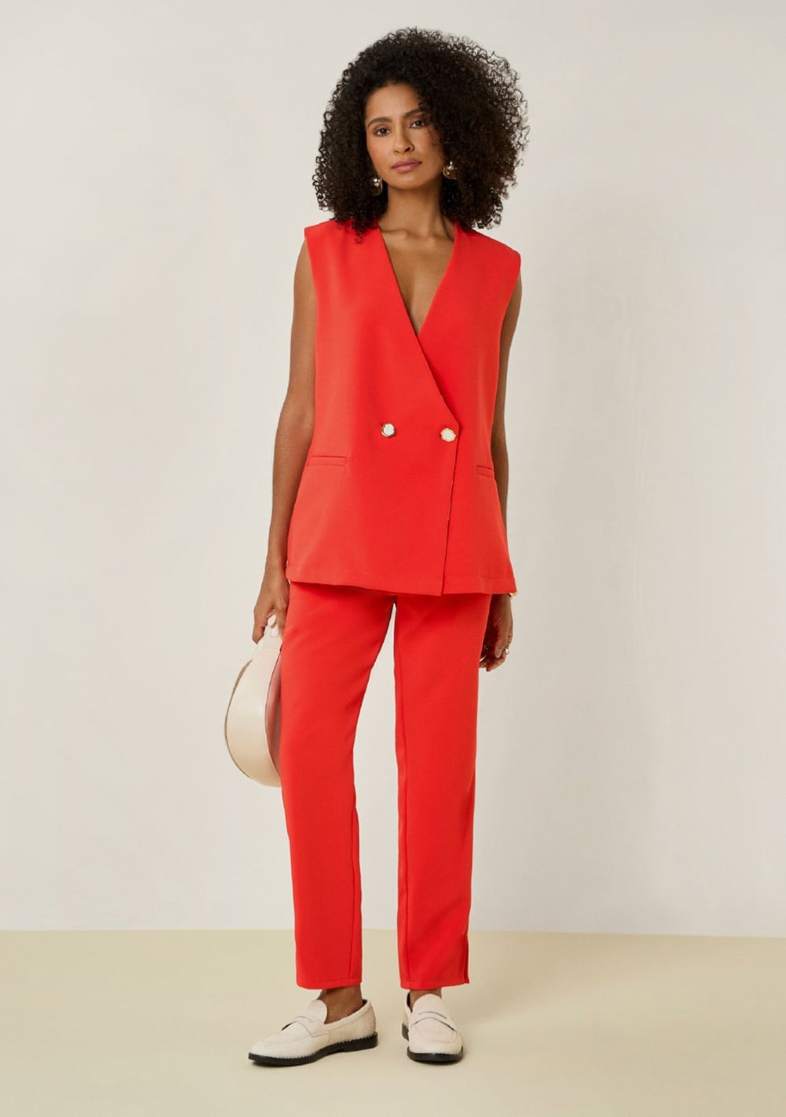 Calça Maria Valentina Skinny Alta Vermelho
