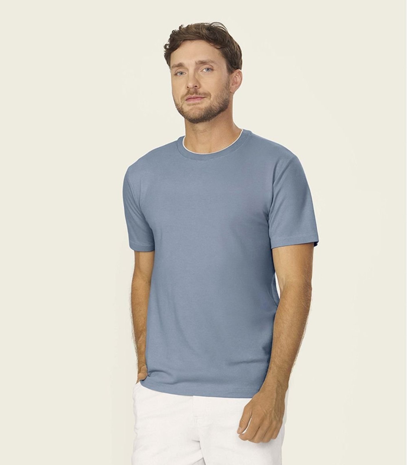 Camiseta Masculina Básica Pique Diametro Azul
