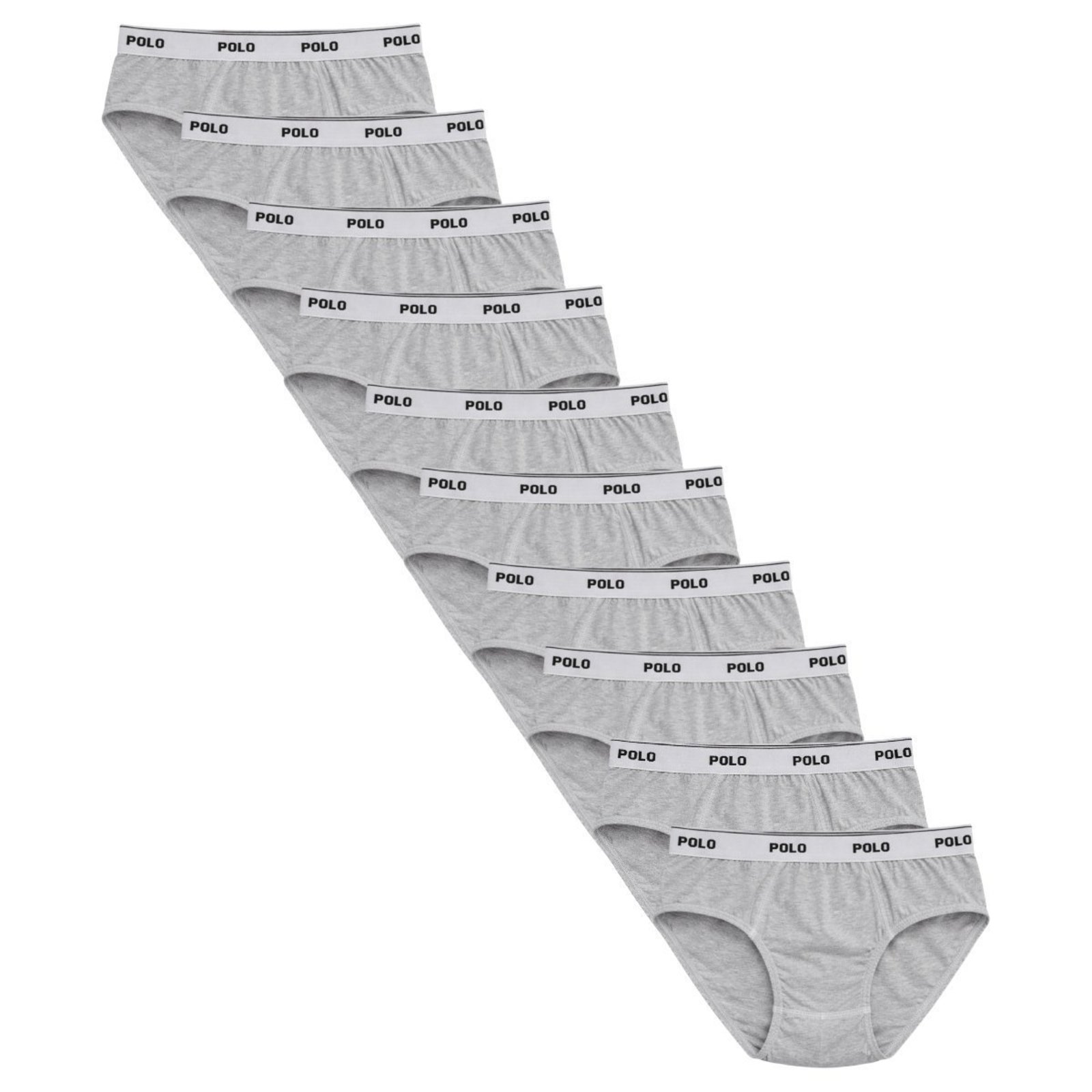 Kit 10 Cuecas Slip Polo Star Algodão Cinza