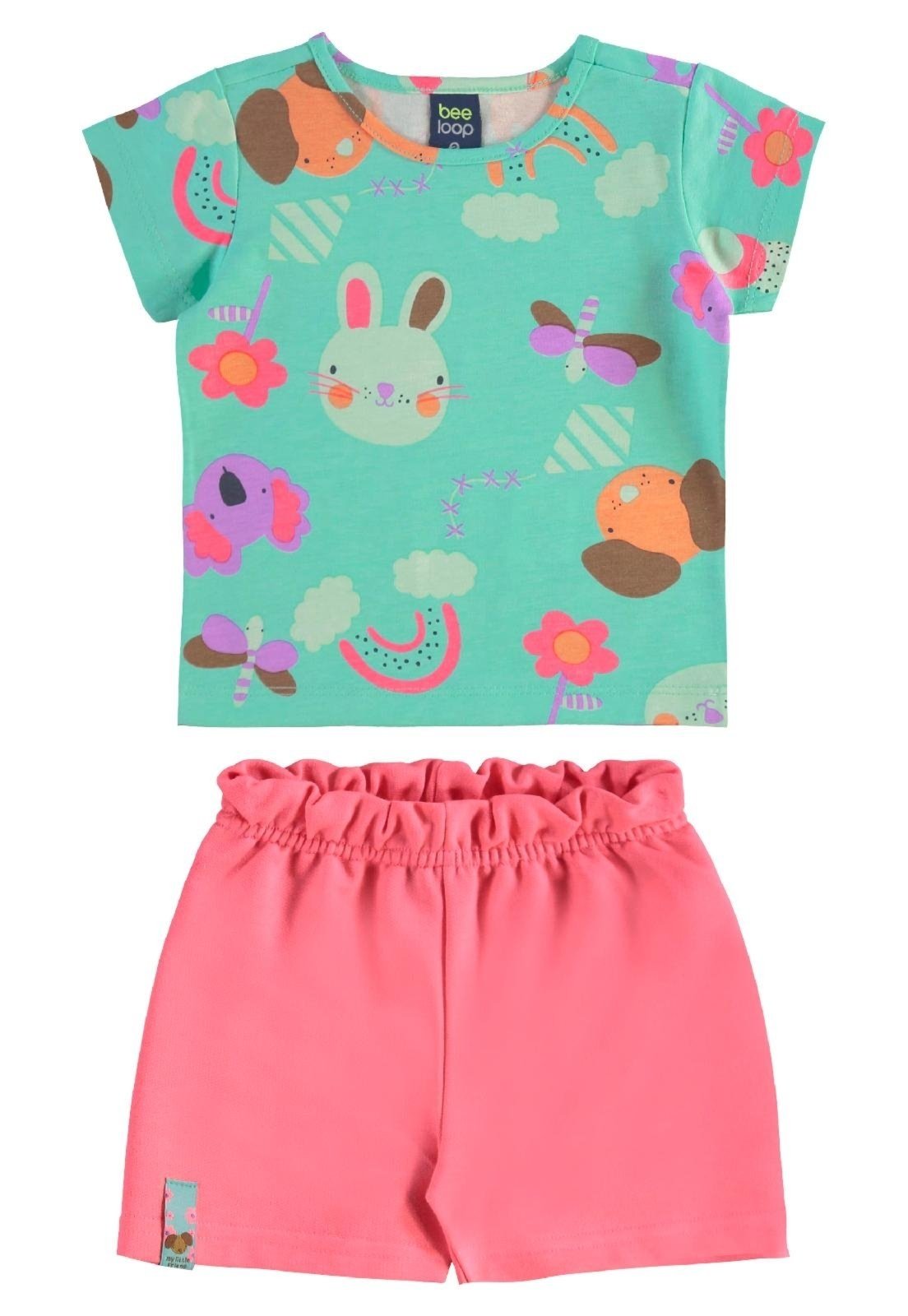Infantil - Conjunto Blusa e Short Bee Loop Verde