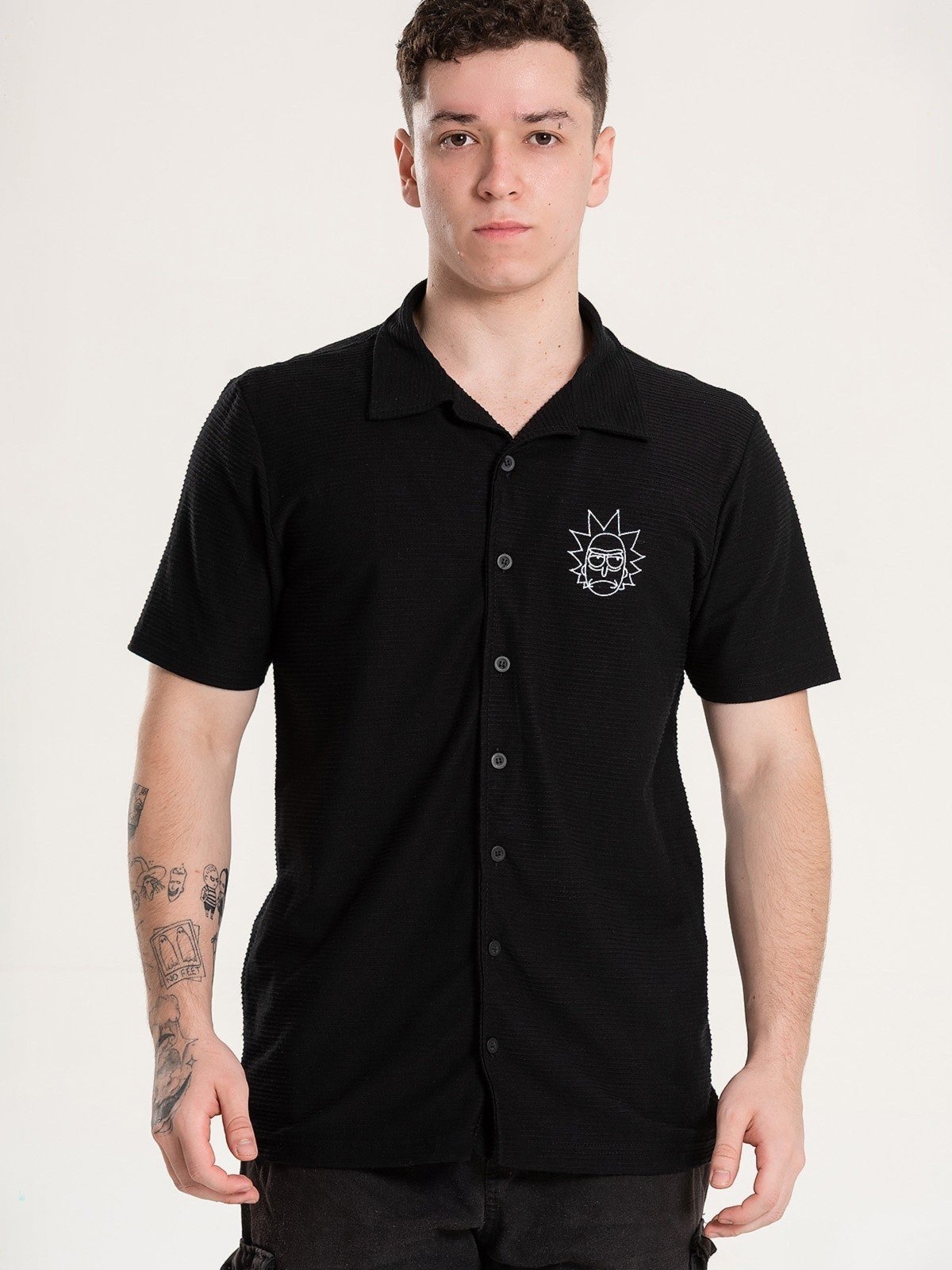 Vista 2 Infantil - Camisa Platinum Adulto Através Do Tempo E Espaço Preta preto preto