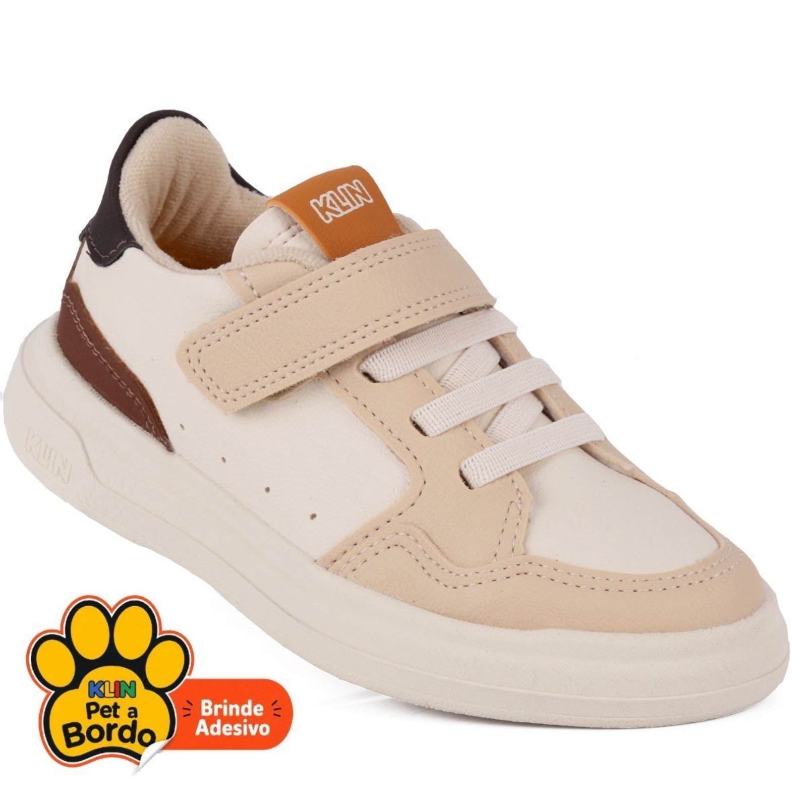 Infantil - Tênis Menino Klin Capri Mini Off-White e Bege – Conforto e Estilo Street