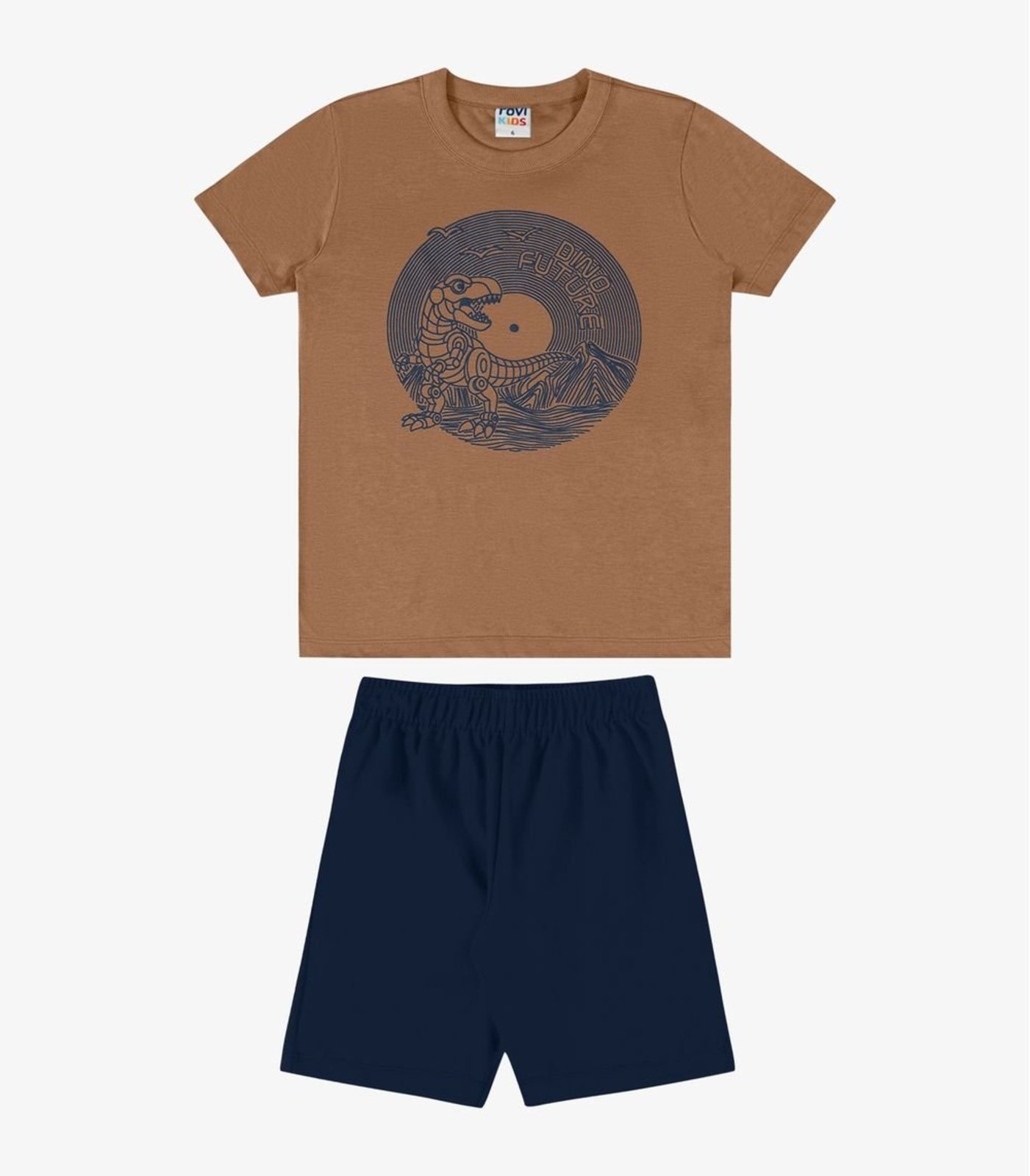 Infantil - Conjunto Verão Menino Relevo Rovi Marrom
