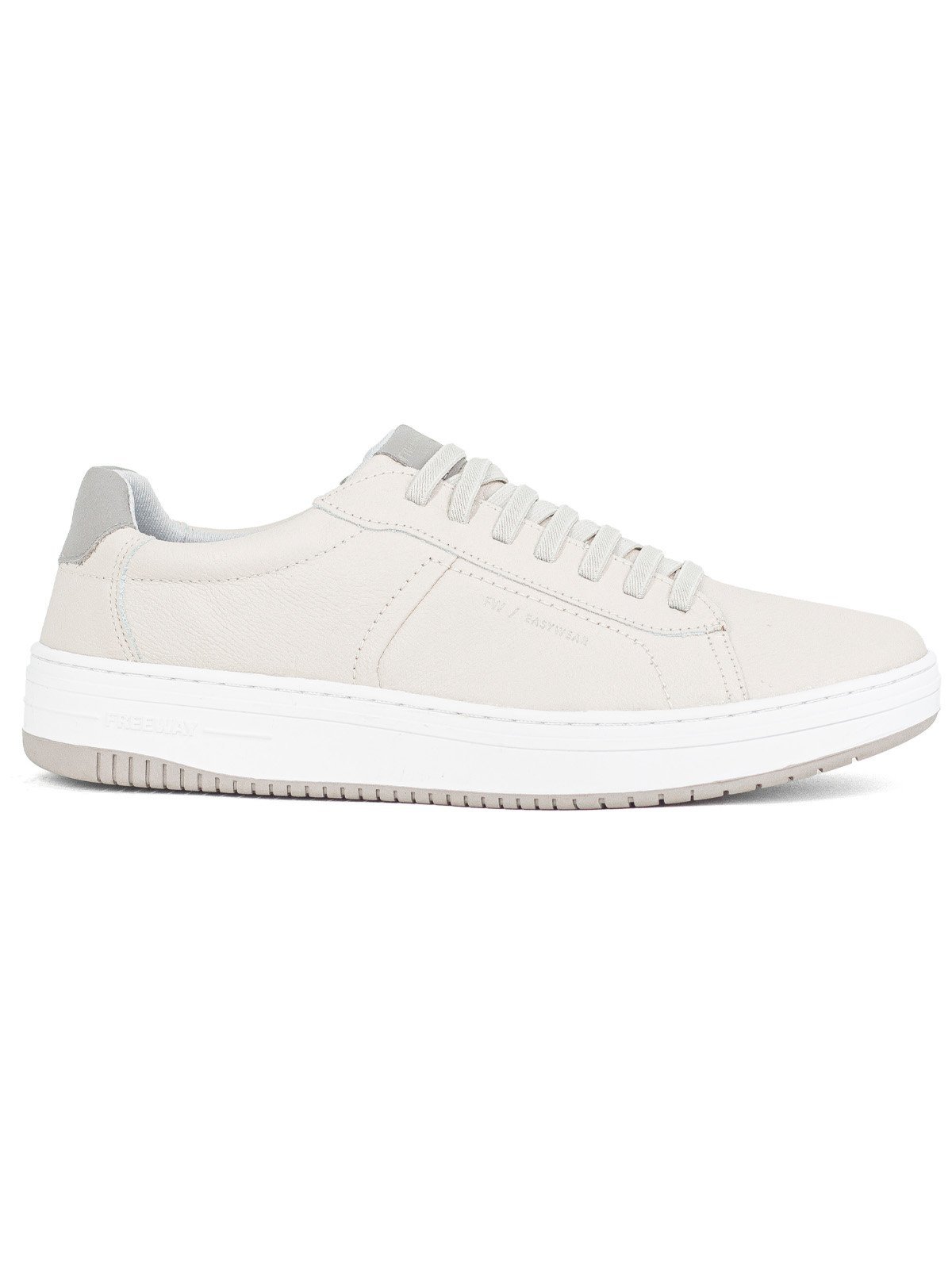 Tênis Masculino Freeway Casual Evo02 Couro Calce Fácil Confortável Branco Angel