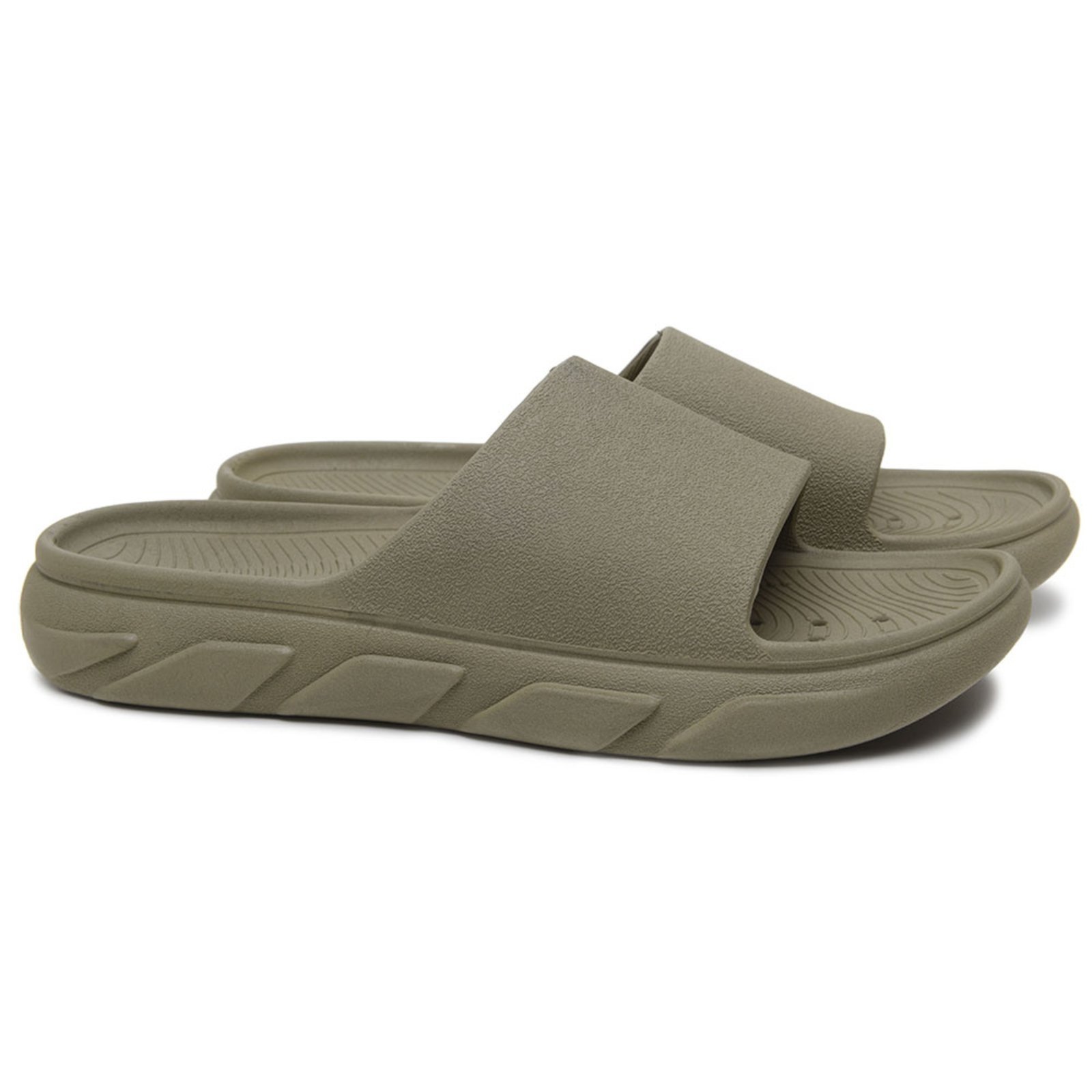 Chinelo Masculino Veritimo Slide Casual Nuvem Macio Confortável Estiloso Moderno Verde Militar