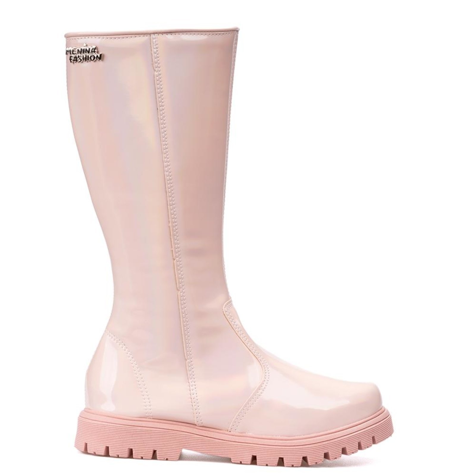 Vista 3 Infantil - Bota Feminina Cano Longo Galocha Tratorada Verniz Menina Fashion rosa Menina Fashion rosa