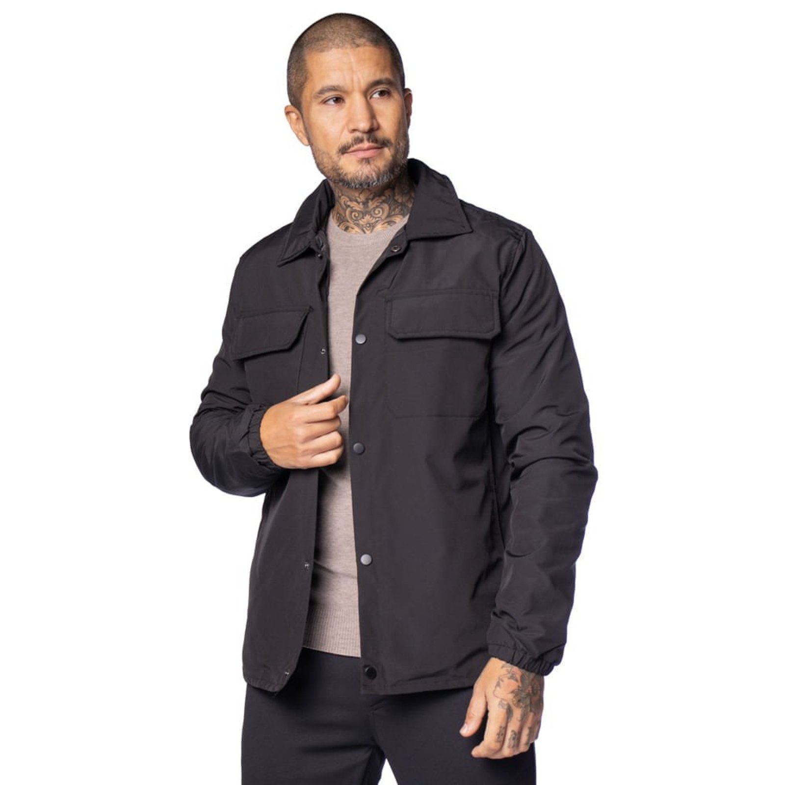 Jaqueta Masculina Dixie Casual Botões Preto