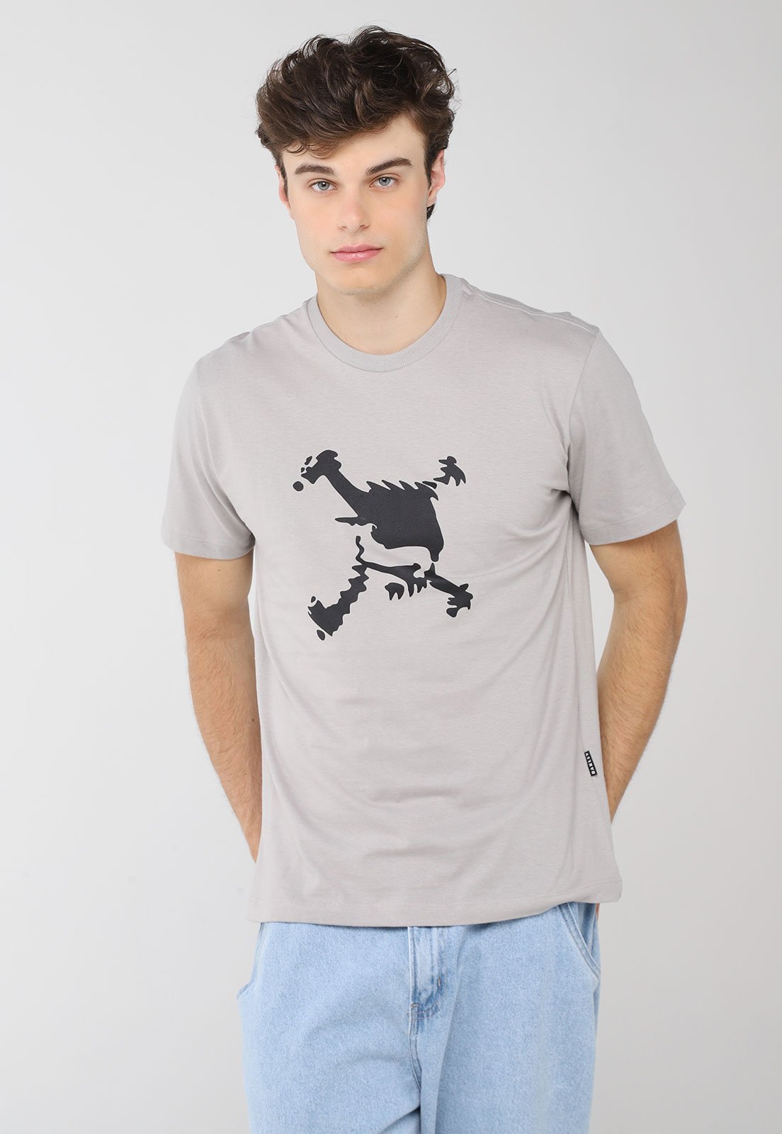 Camiseta Masculina Oakley Heritage Skull Cinza