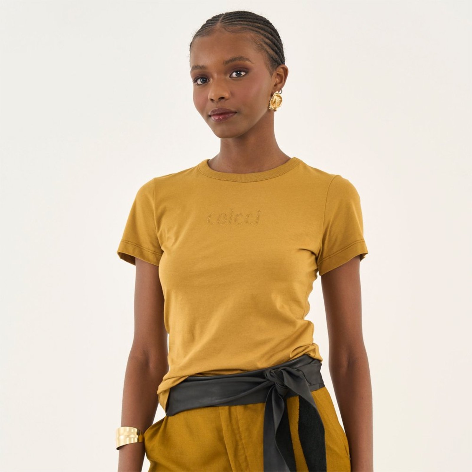 Camiseta Colcci Central Ou26 Marrom Feminino
