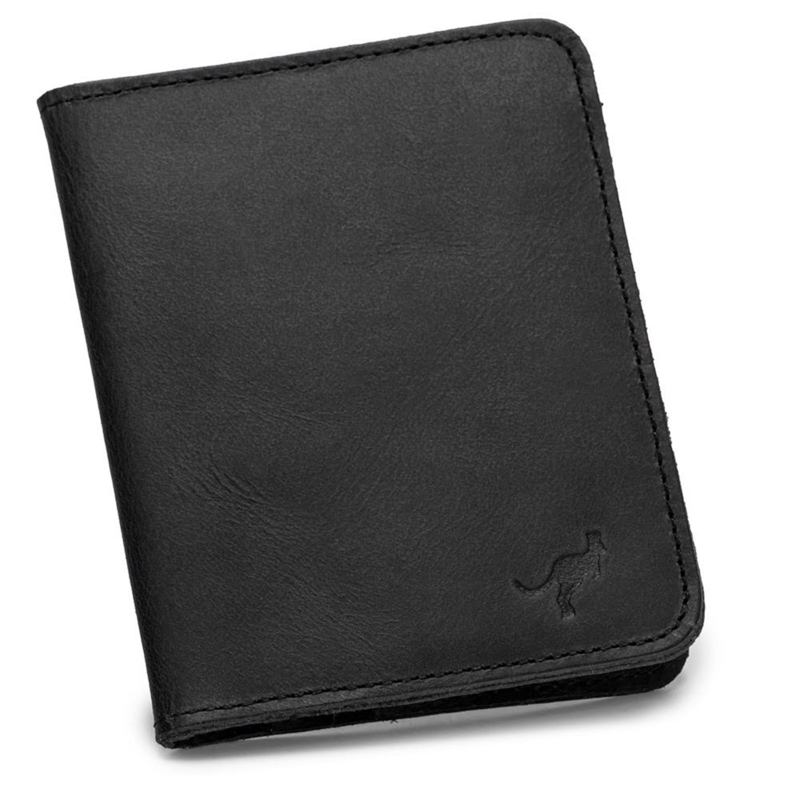 Porta Cartão Mini Carteira Vertical 100% Couro Legítimo Compacta ello griff Preto