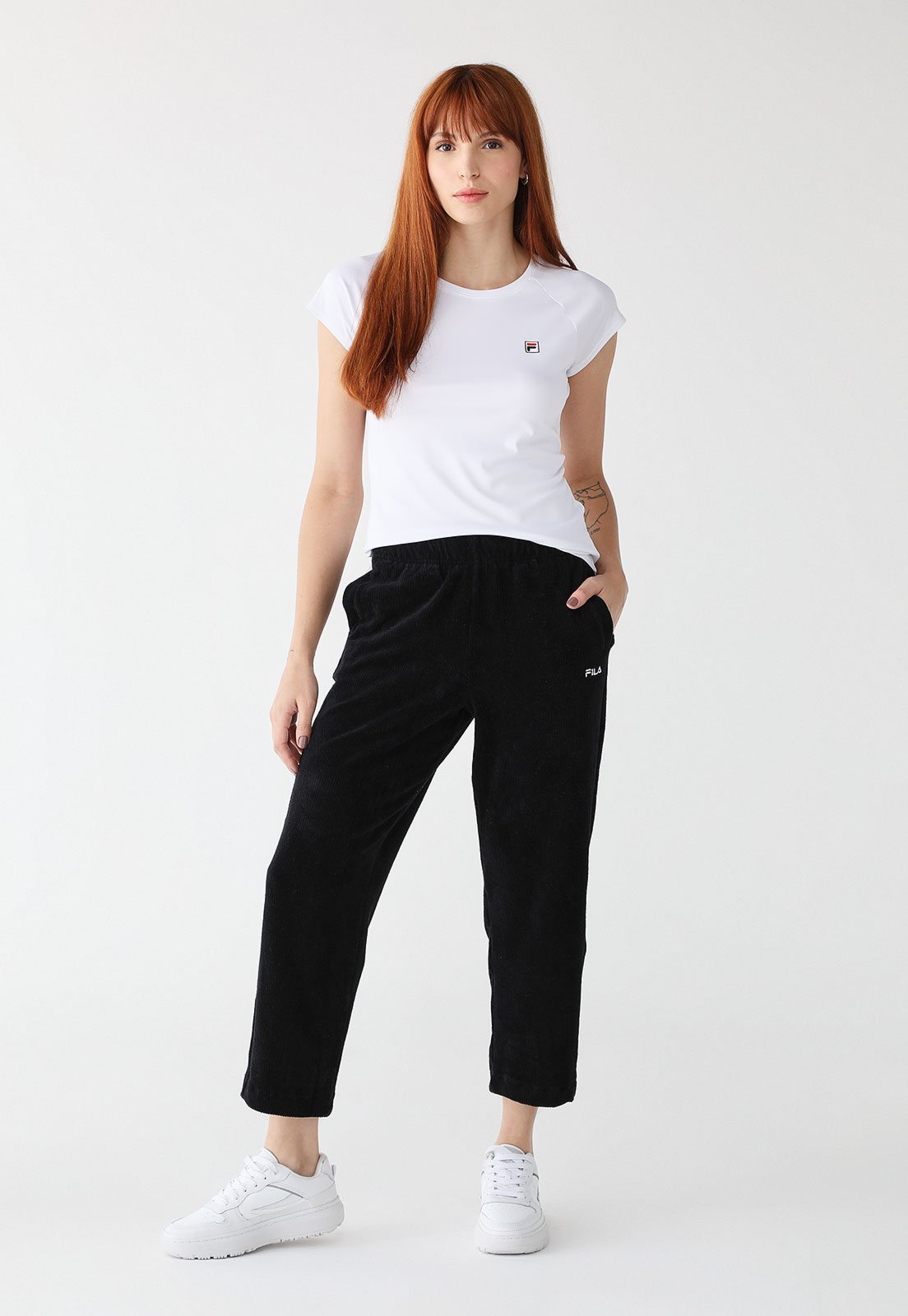 Vista 3 Camiseta Fila Reta Tennis Basic Branca branco Fila branco
