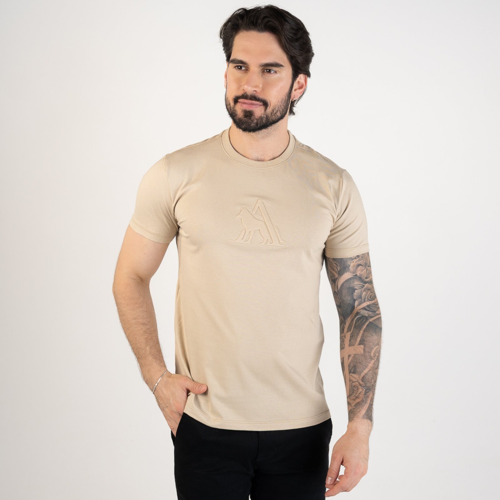 Camiseta Acostamento Wolf Central Bege