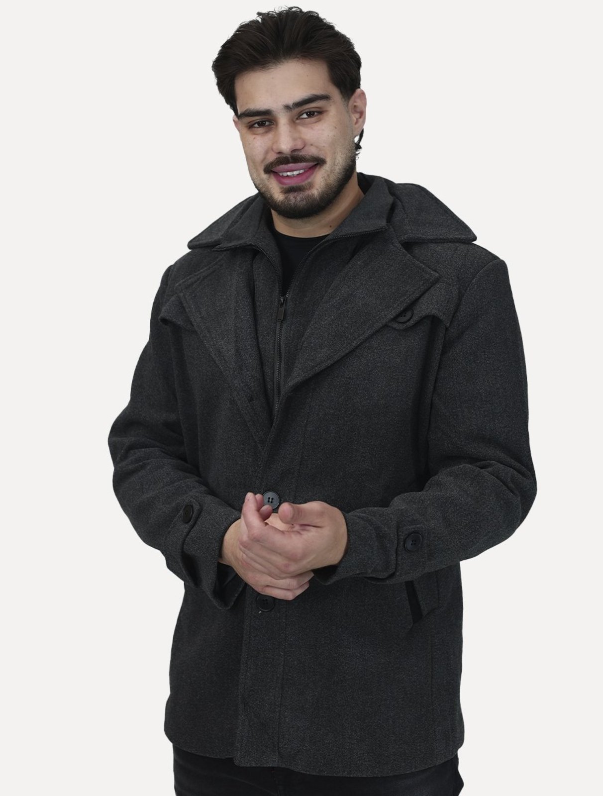 Casaco Dixen Blazer Gola Removível Cinza