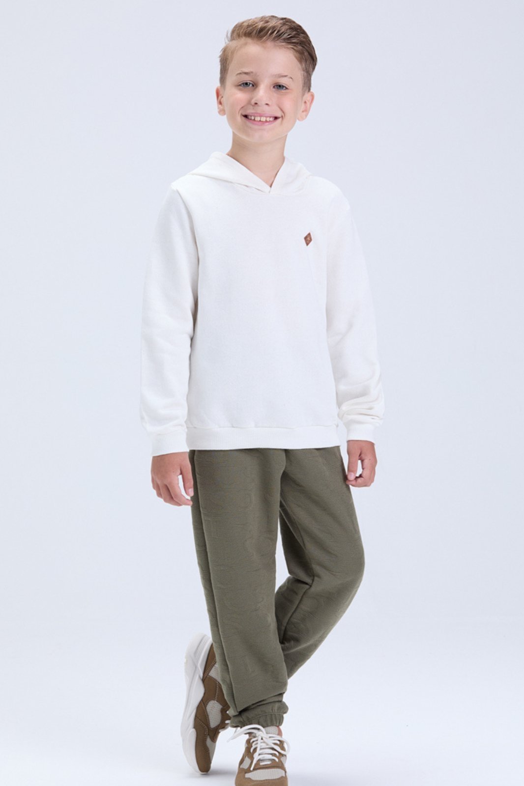 Infantil - Conjunto de Inverno Masculino Moletom com Detalhe Aplicado