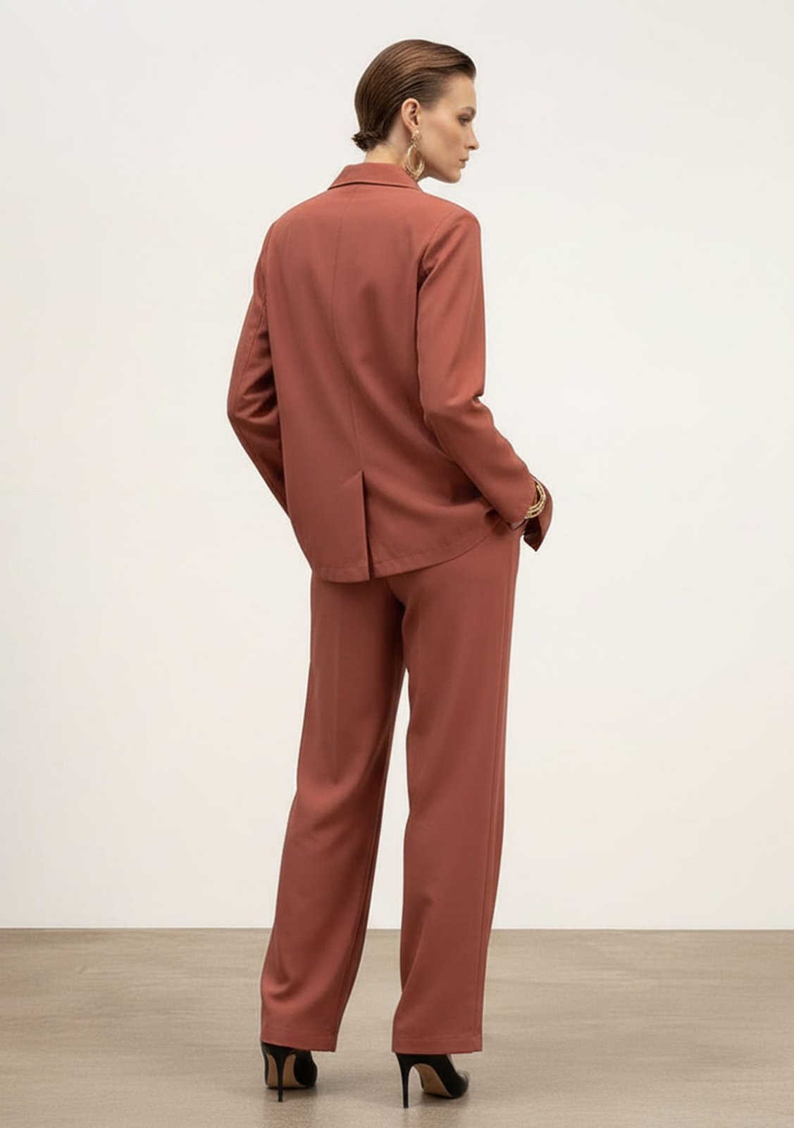 Vista 3 Blazer Iódice Solto Manga Longa Padrão rosa IÓDICE rosa
