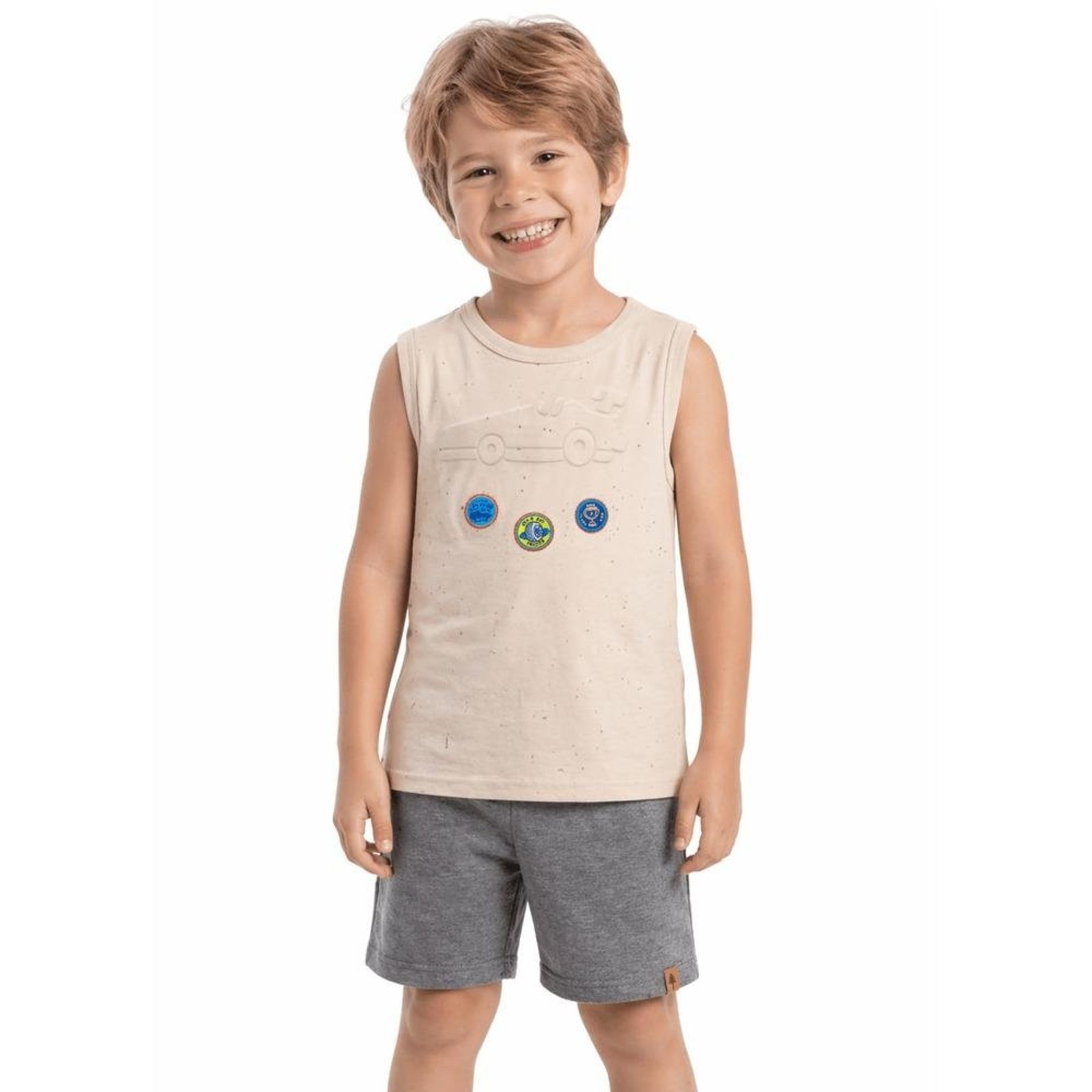 Infantil - Conjunto Menino Carrinho Alphabeto Areia e Mescla