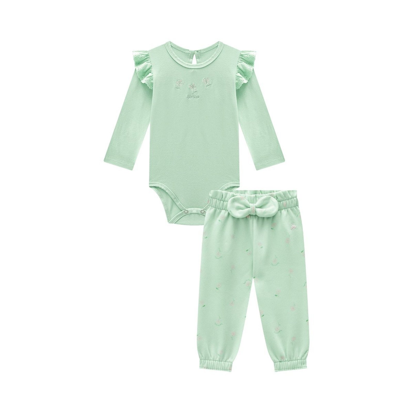 Infantil - Conjunto Menina Body e Calça Clochard em Moletom