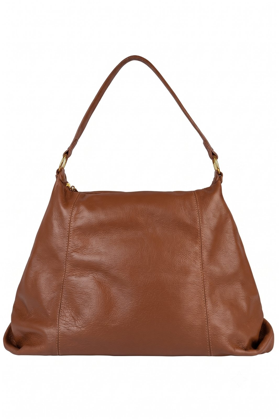 Vista 2 Bolsa saco grande de couro liso Cris Andrea Vinci marrom Andrea Vinci marrom