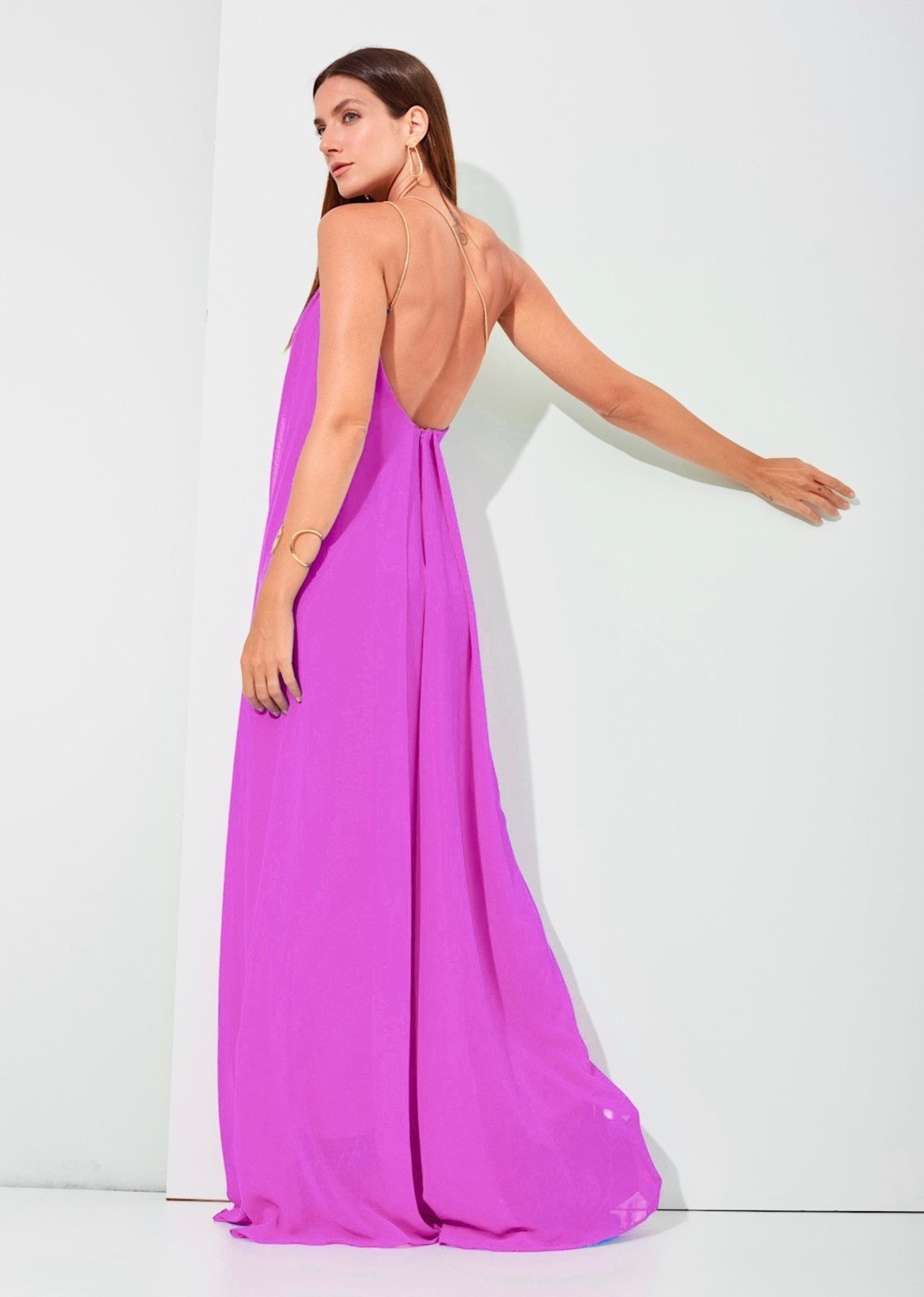 Vestido Festa Lavanda Corrente Dourada