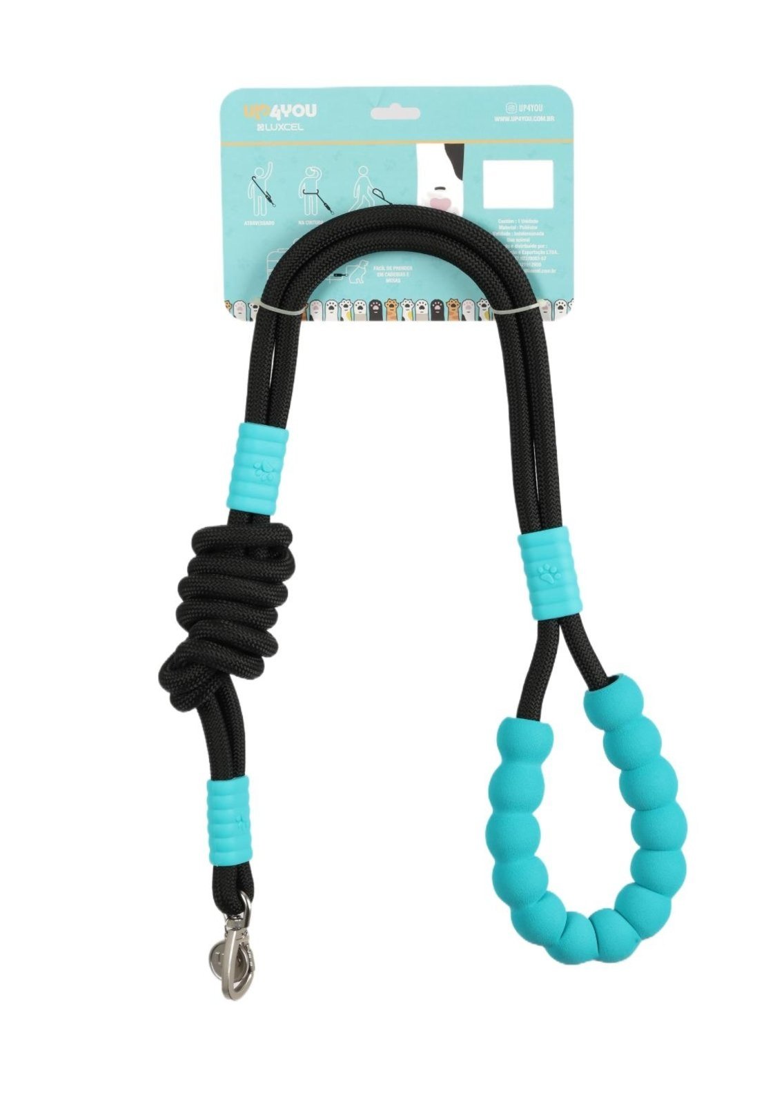 Infantil - Guia Pet Transversal Ajustável Poliéster Bubble Up4you Preto
