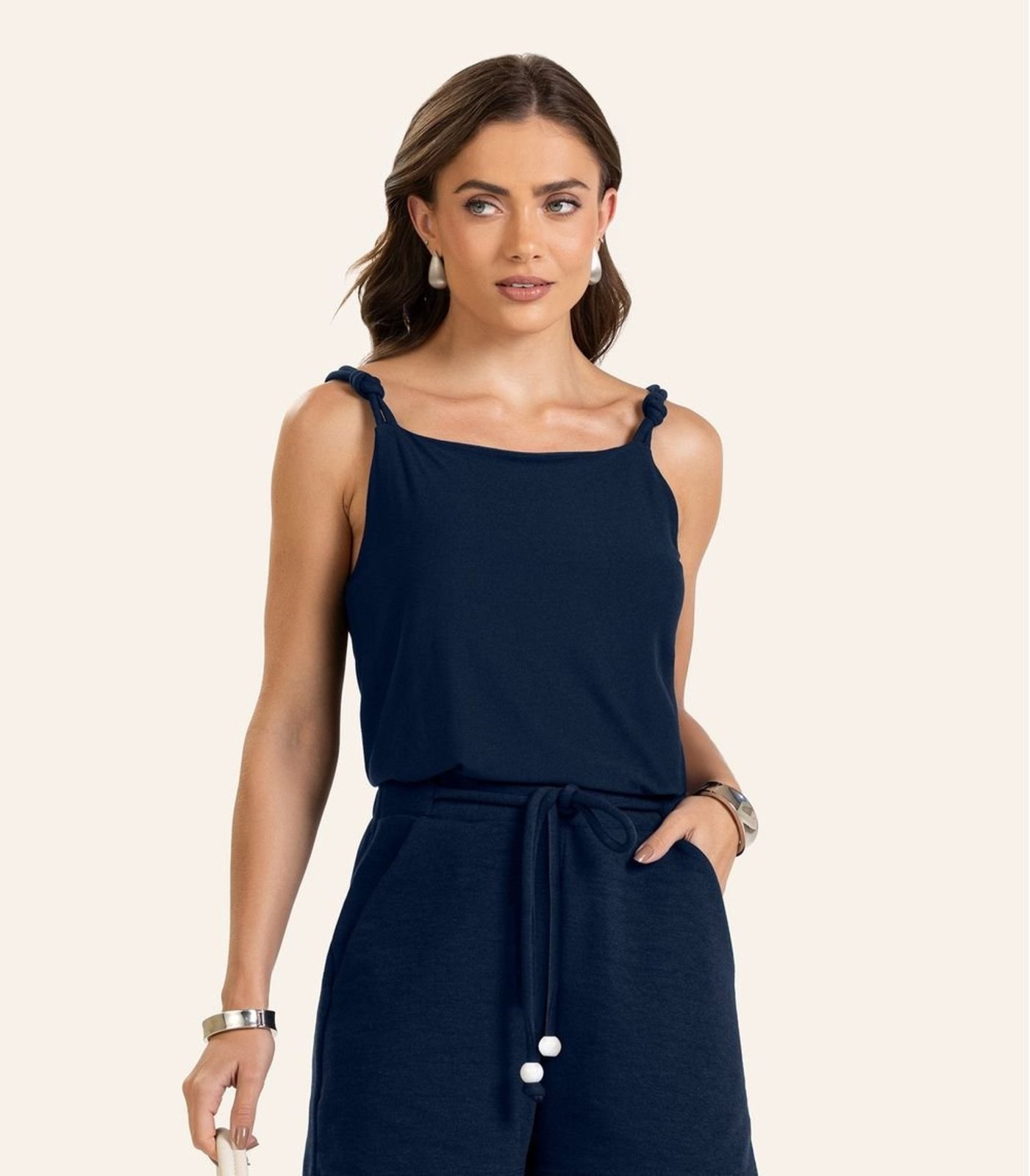 Vista 3 Blusa de Alça Feminina Endless. bege Endless bege