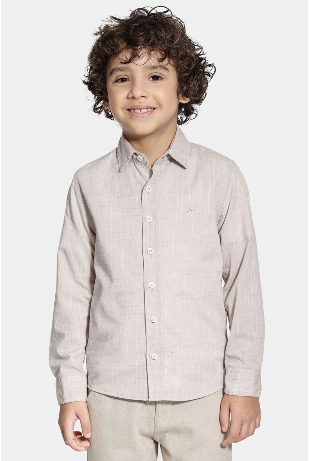 Infantil – Camisa Aramis Slim flamê Bosco Manga Longa Move Caqui