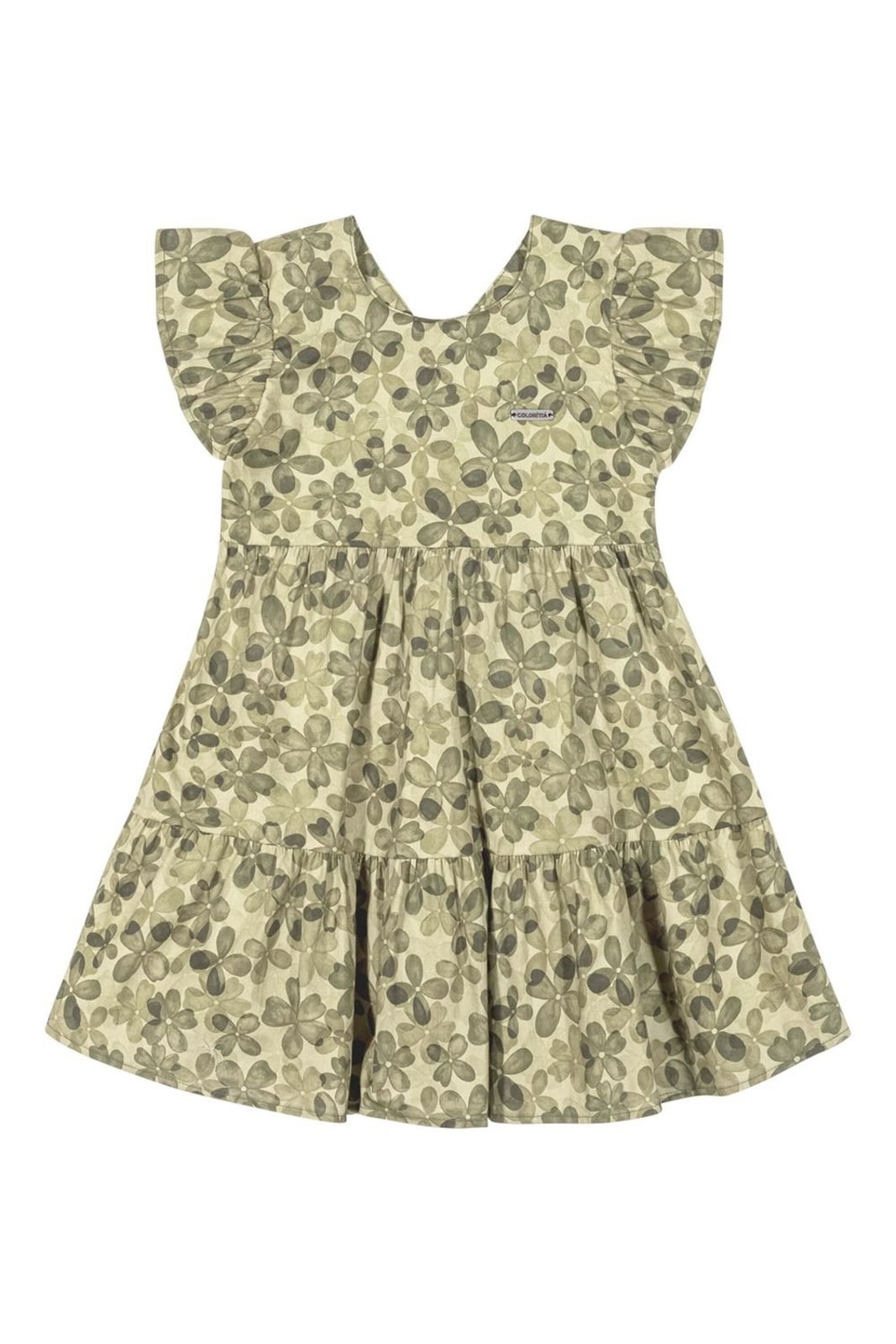 Infantil – Vestido Menina Evasê Floral Colorittá Verde