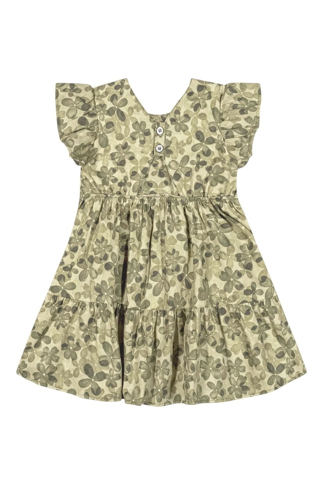 Vista 3 Infantil - Vestido Menina Evasê Floral Colorittá bege Colorittá bege