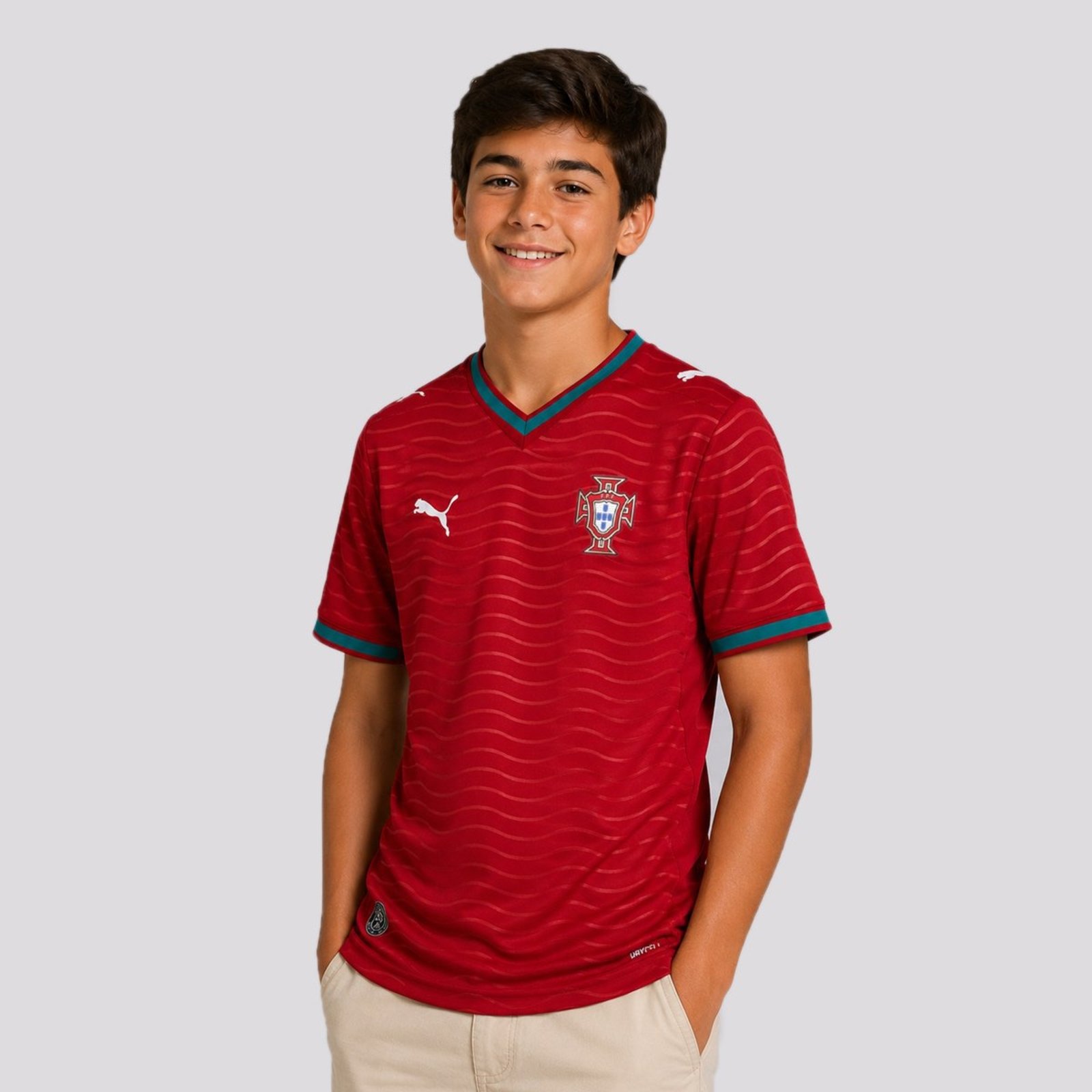 Camisa Puma Portugal Home 2026 Juvenil