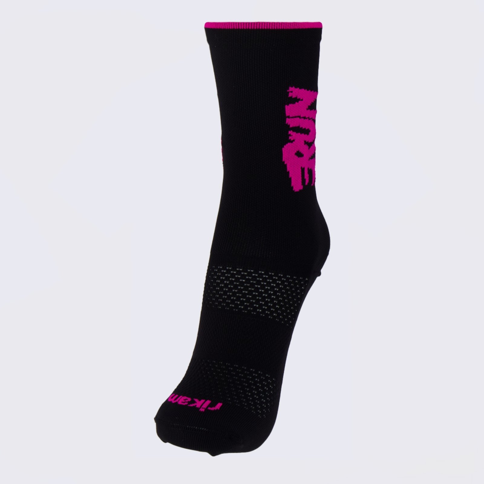 Meia Rikam Performance Run Feminina Preta e Rosa
