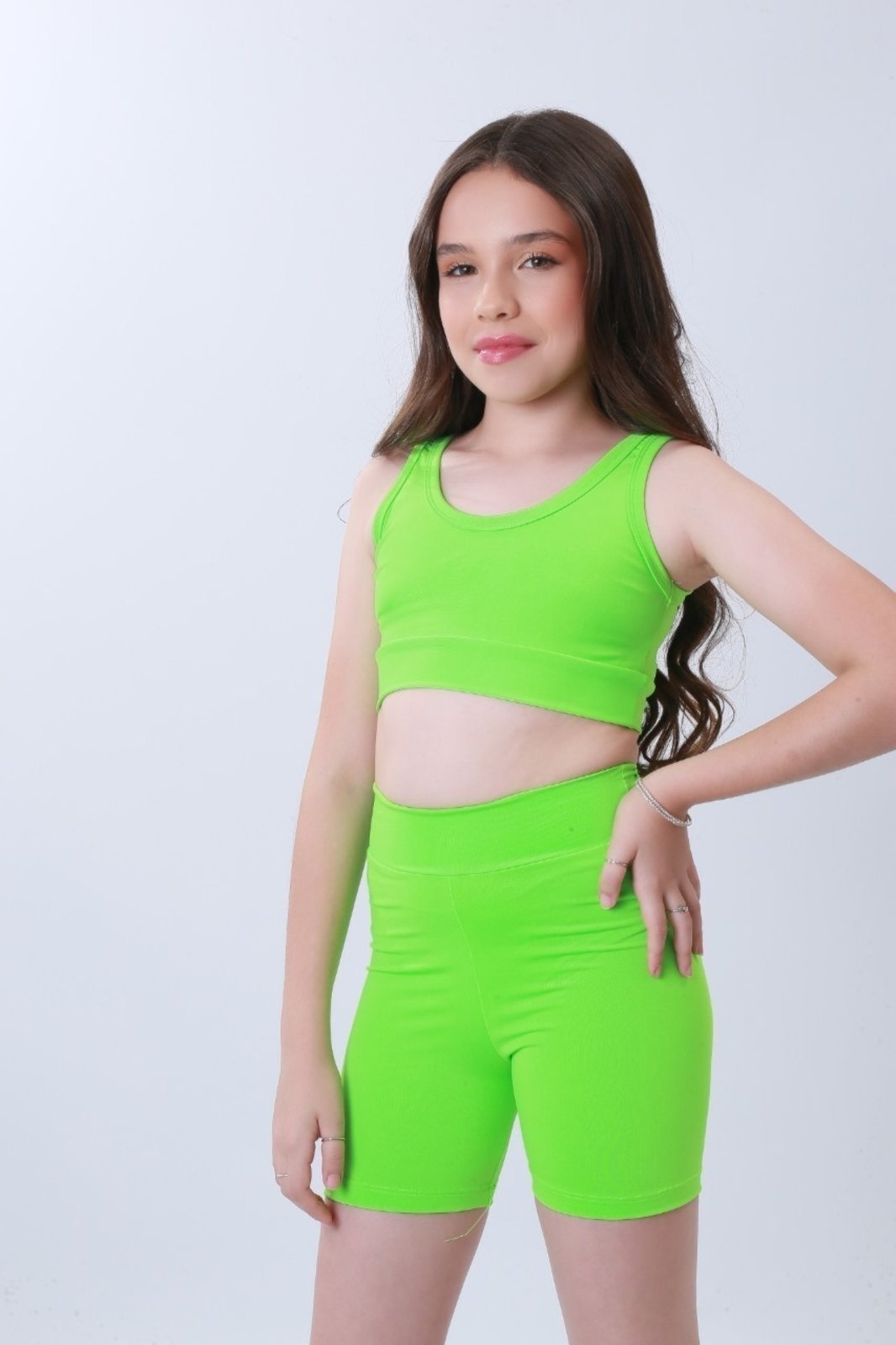 Infantil - Conjunto Fitness Menina Shorts + Top - DunaFit