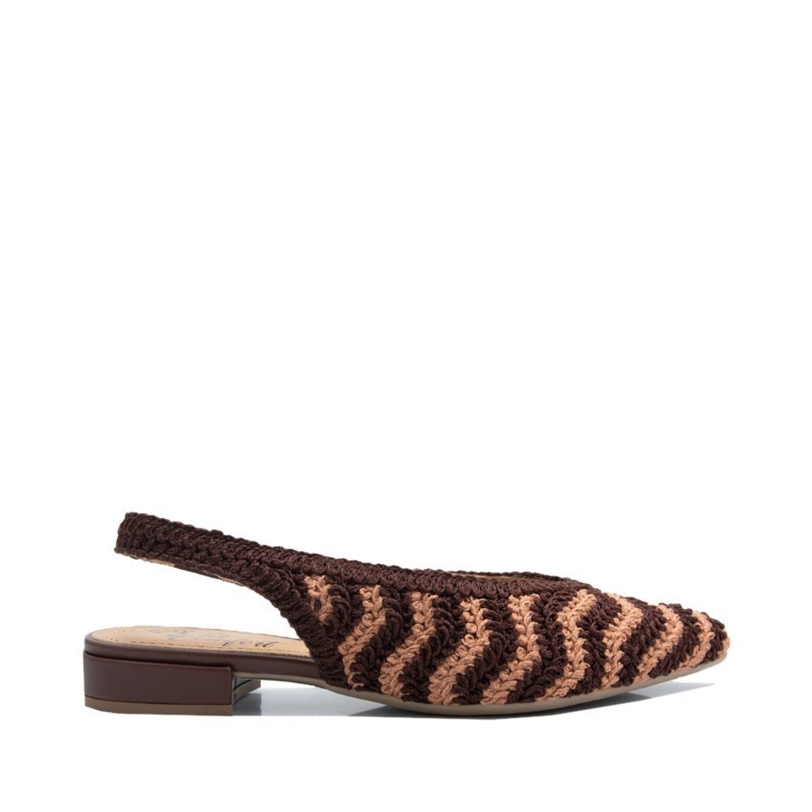 Sapatilha Via Comfort Slingback Tramada Bicolor VIA COMFORT Multicolorido