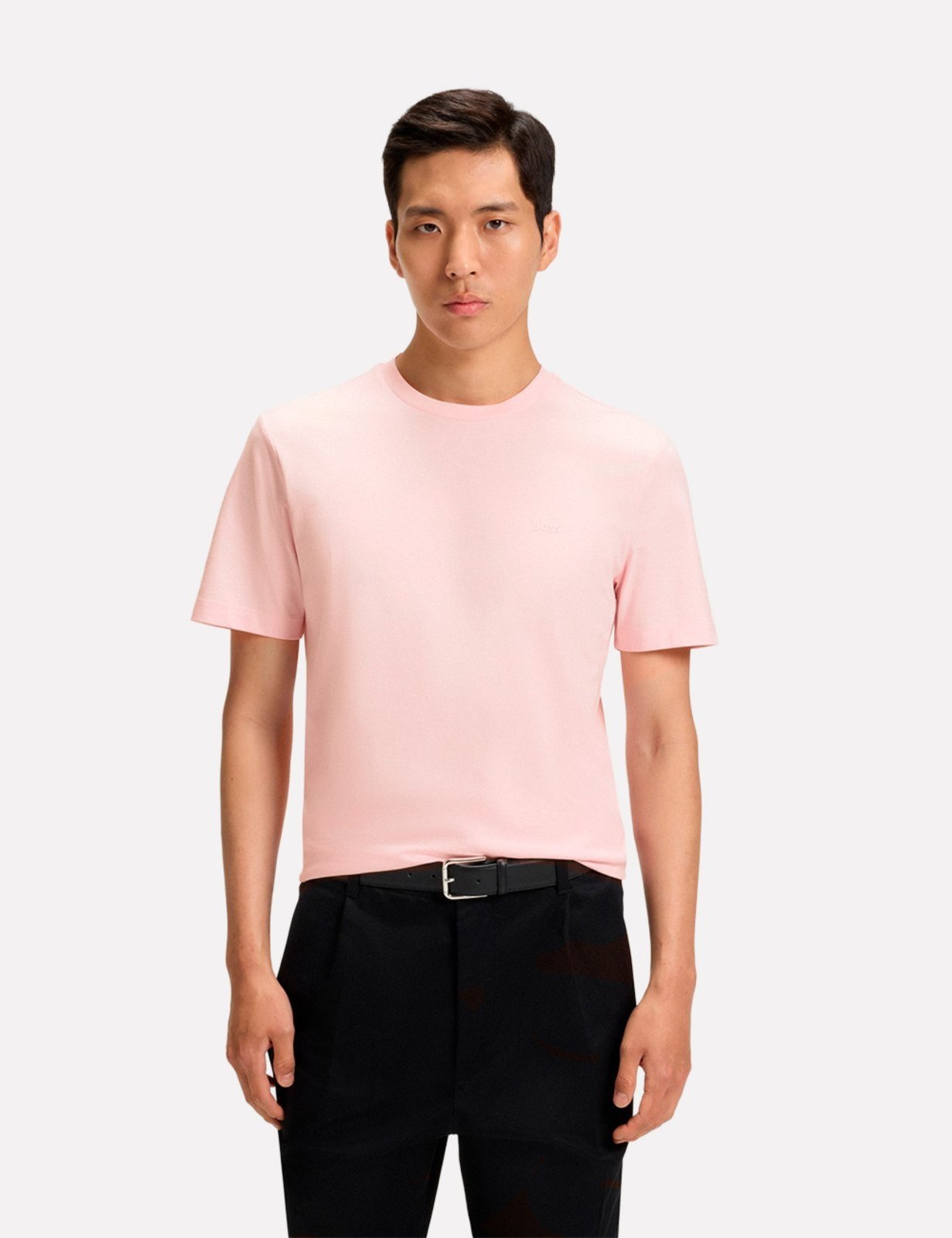 Camiseta Hugo Boss Masculina Regular Fit Thompson 01 Salmão Claro